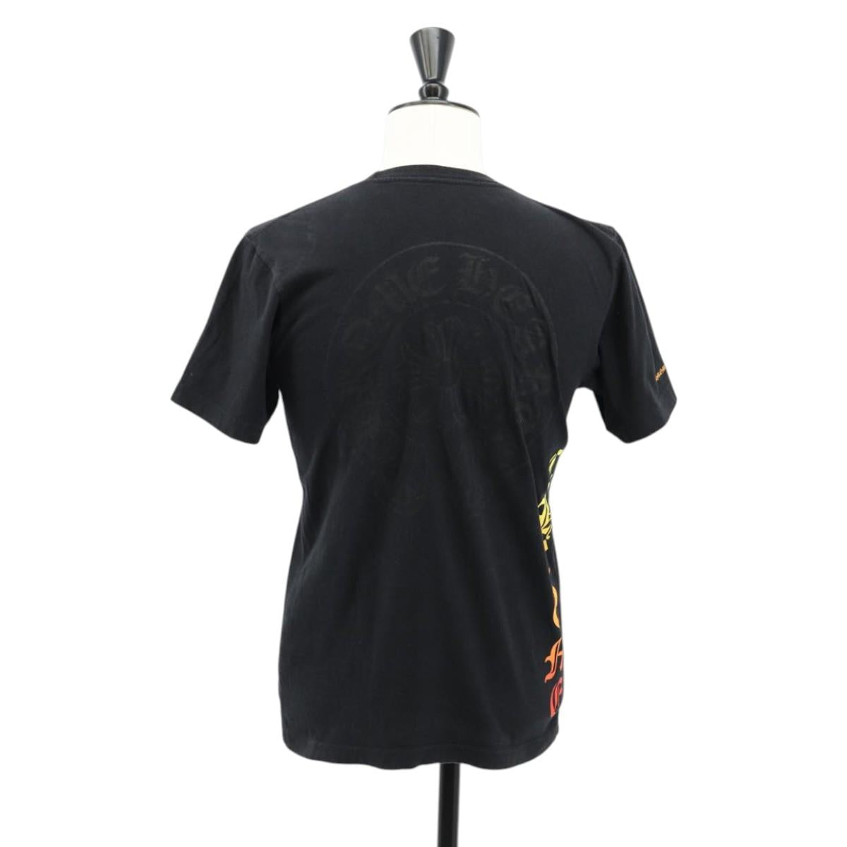 Chrome Hearts Neck Side Logo Horseshoe T-shirt Cotton Black Auth 140402M