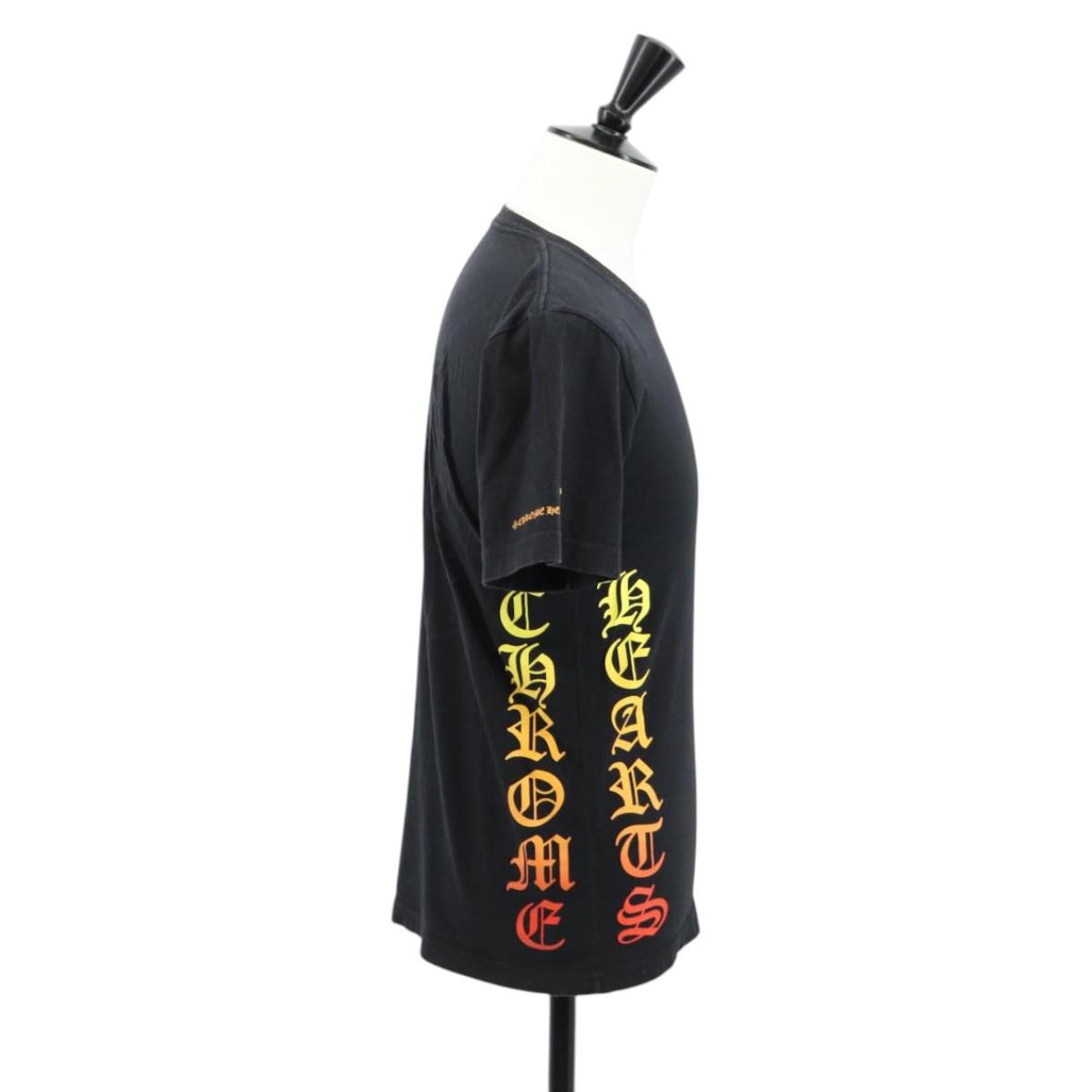 Chrome Hearts Neck Side Logo Horseshoe T-shirt Cotton Black Auth 140402M