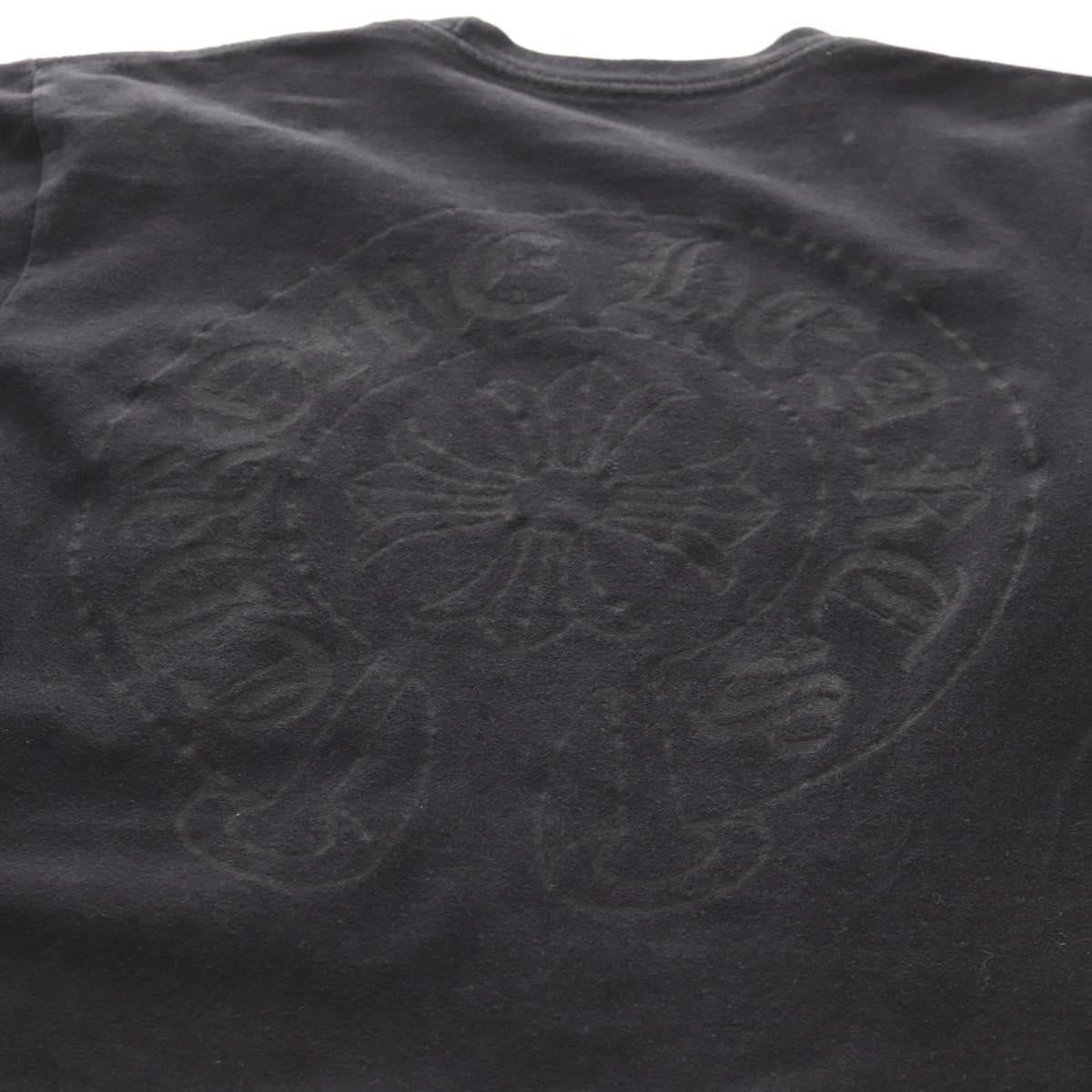Chrome Hearts Neck Side Logo Horseshoe T-shirt Cotton Black Auth 140402M