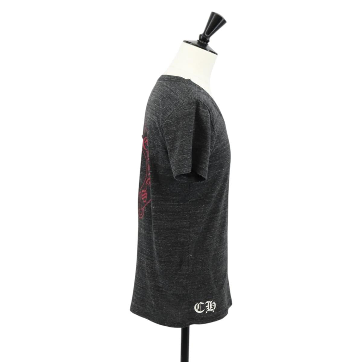 Chrome Hearts Horseshoe V neck Short sleeved T-shirt Polyester Gray Auth 140403M