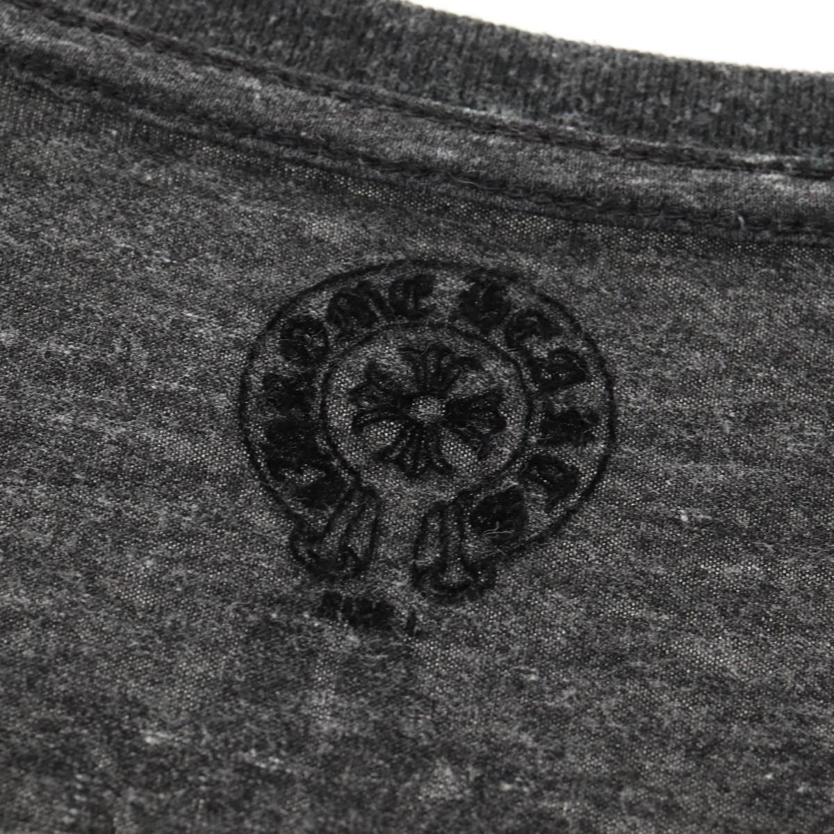 Chrome Hearts Horseshoe V neck Short sleeved T-shirt Polyester Gray Auth 140403M