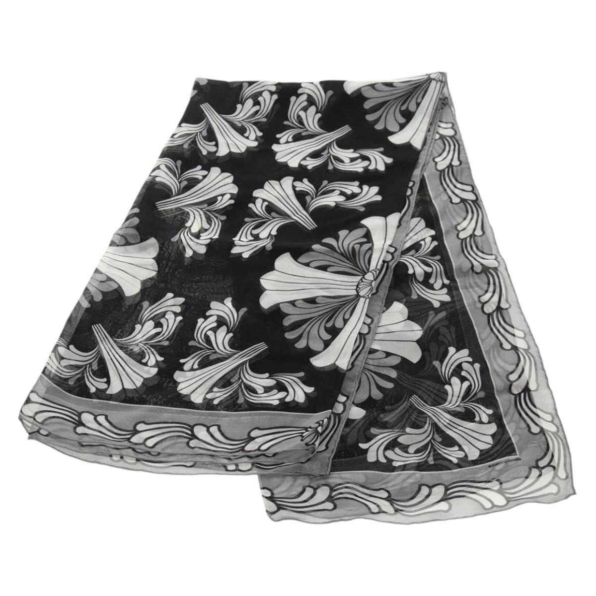 Chrome Hearts Framed Silk Scarf Silk Black Auth 140405M