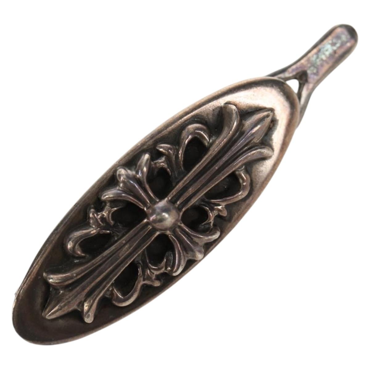 Chrome Hearts Barrette Hair Clip Floral Cross Ag925 Silver Auth 140409M