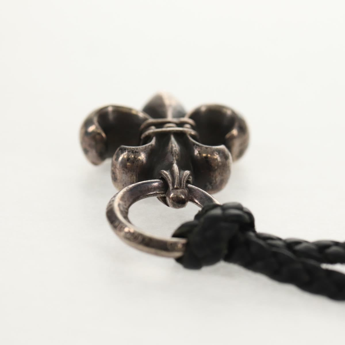 Chrome Hearts BS Flare Pendant/W Leather Braid Ag925 Silver Auth 140412M