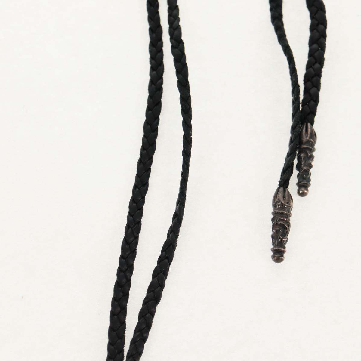 Chrome Hearts BS Flare Pendant/W Leather Braid Ag925 Silver Auth 140412M