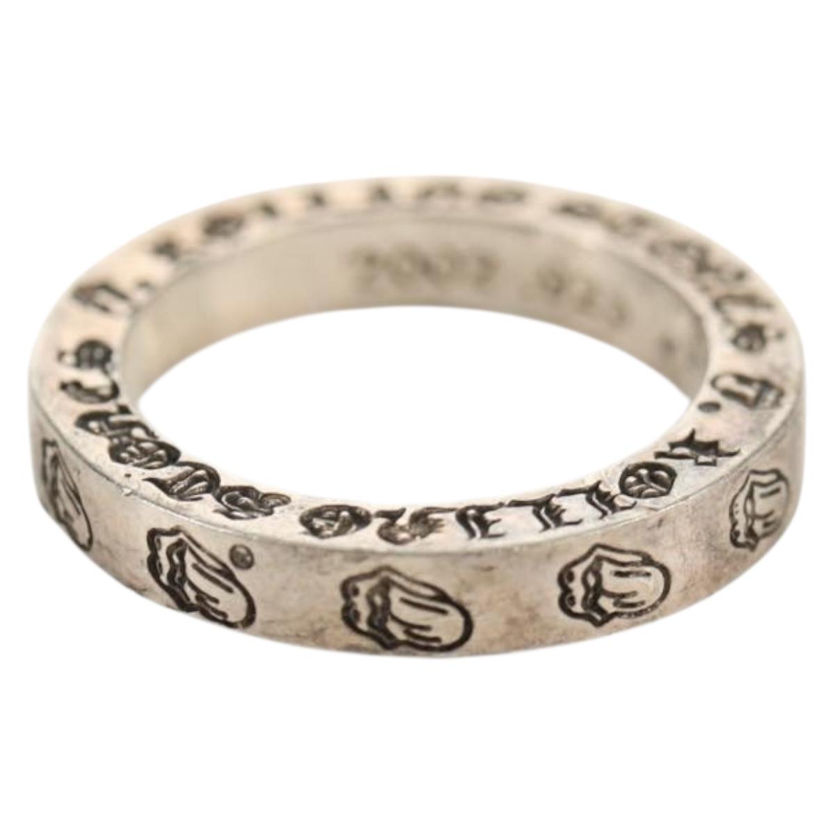 Chrome Hearts 0.1"" Spacer Lip and Tongue Ring Ag925 Silver Auth 140413M