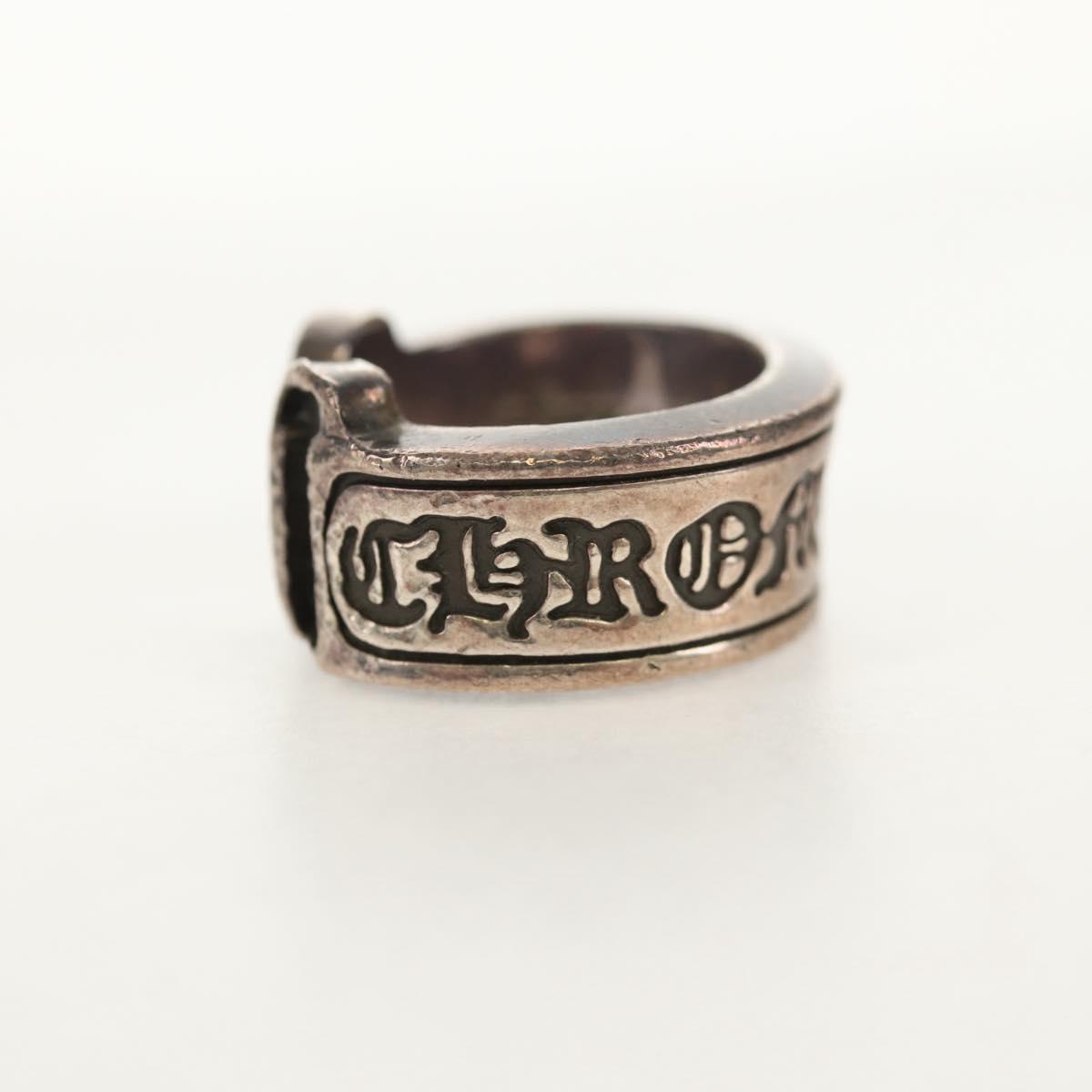 Chrome Hearts Large Scroll Label Ring Ag925 Silver Auth 140414M