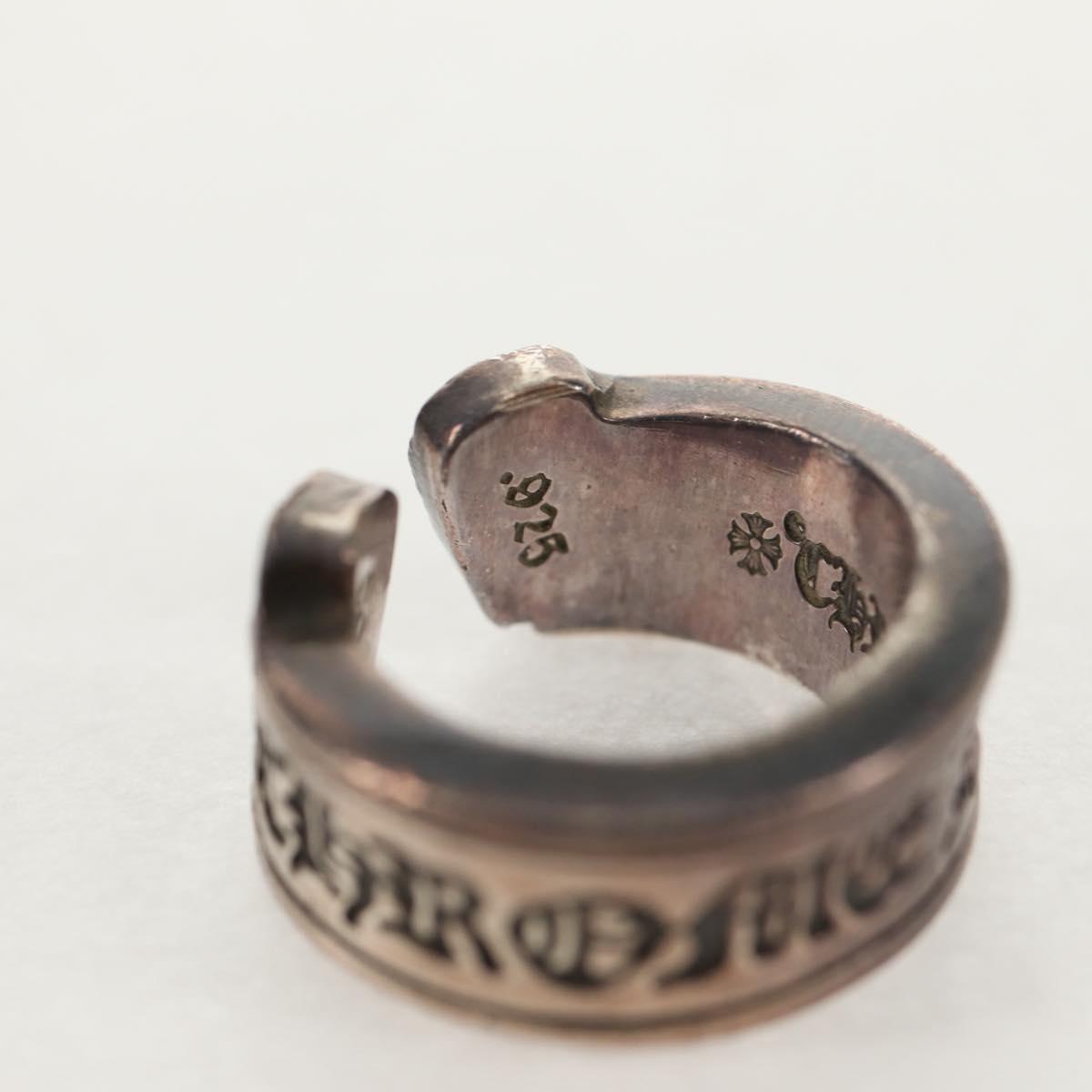 Chrome Hearts Large Scroll Label Ring Ag925 Silver Auth 140414M
