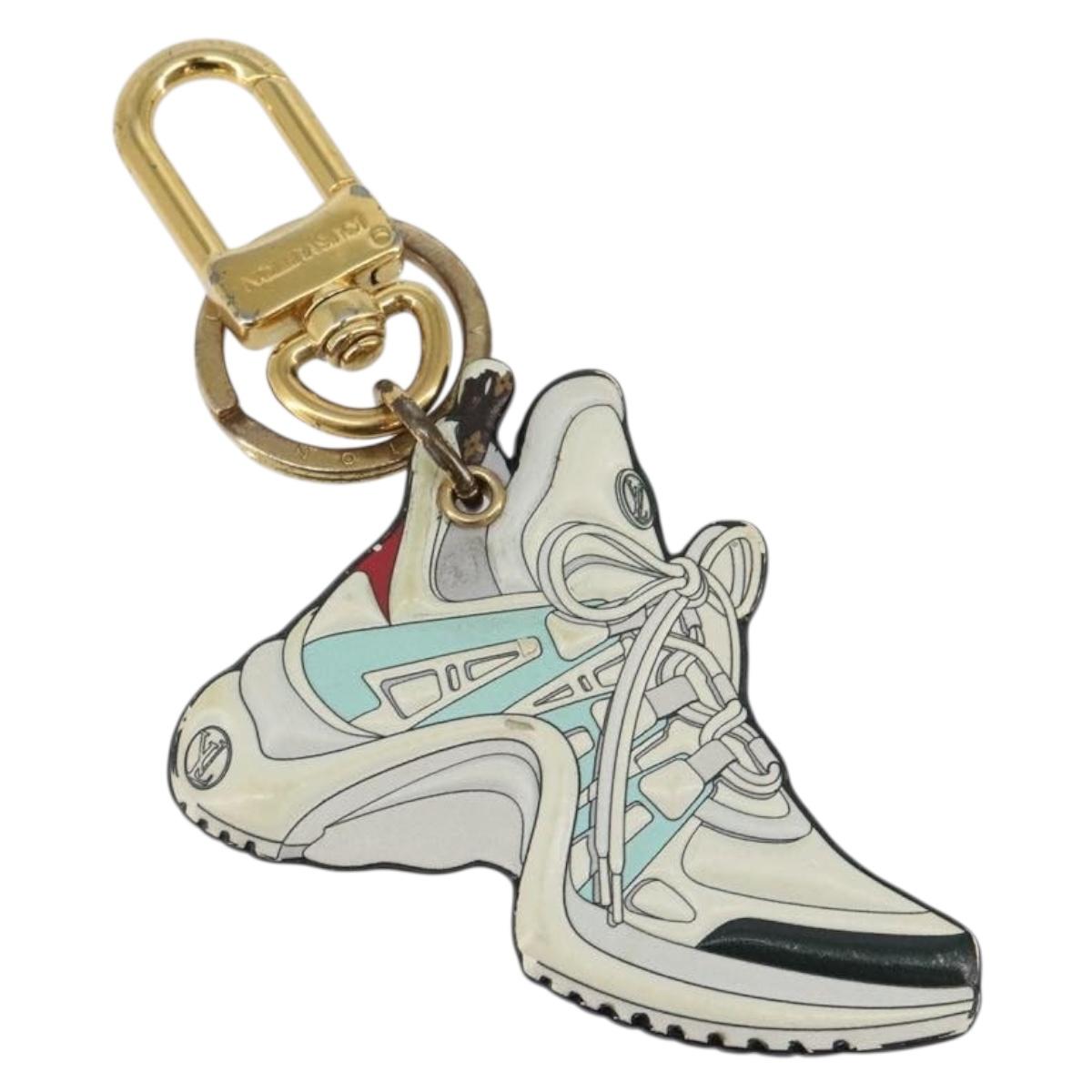 LOUIS VUITTON Porte Cles LV Archlight Charm metal White M69004 LV Auth 140419