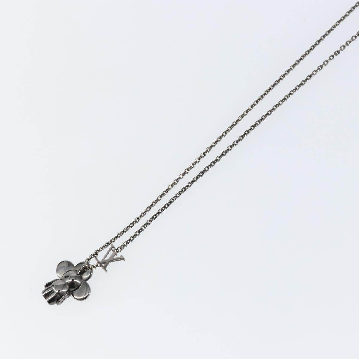 LOUIS VUITTON Pendant Vivienne S00 Necklace metal Black M00831 LV Auth 140421