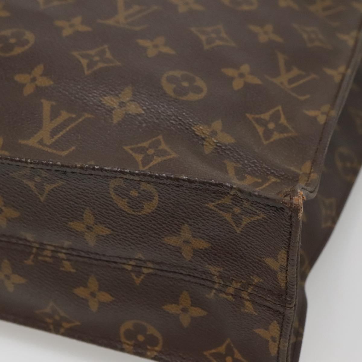 LOUIS VUITTON Monogram Sac Plat Hand Bag M51140 LV Auth 140437