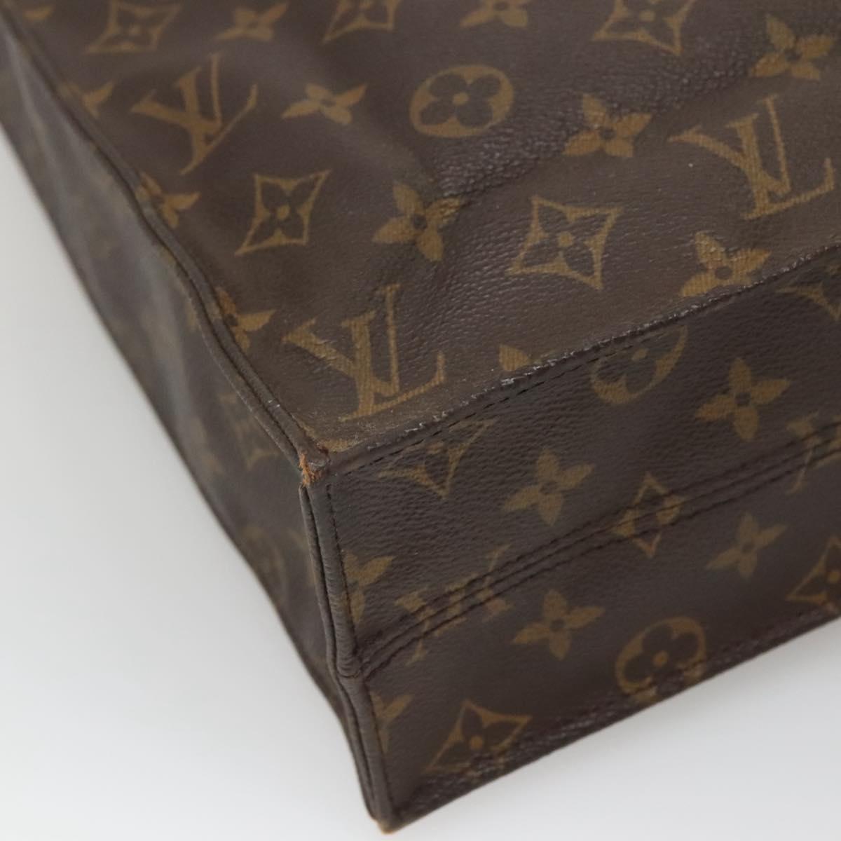 LOUIS VUITTON Monogram Sac Plat Hand Bag M51140 LV Auth 140437