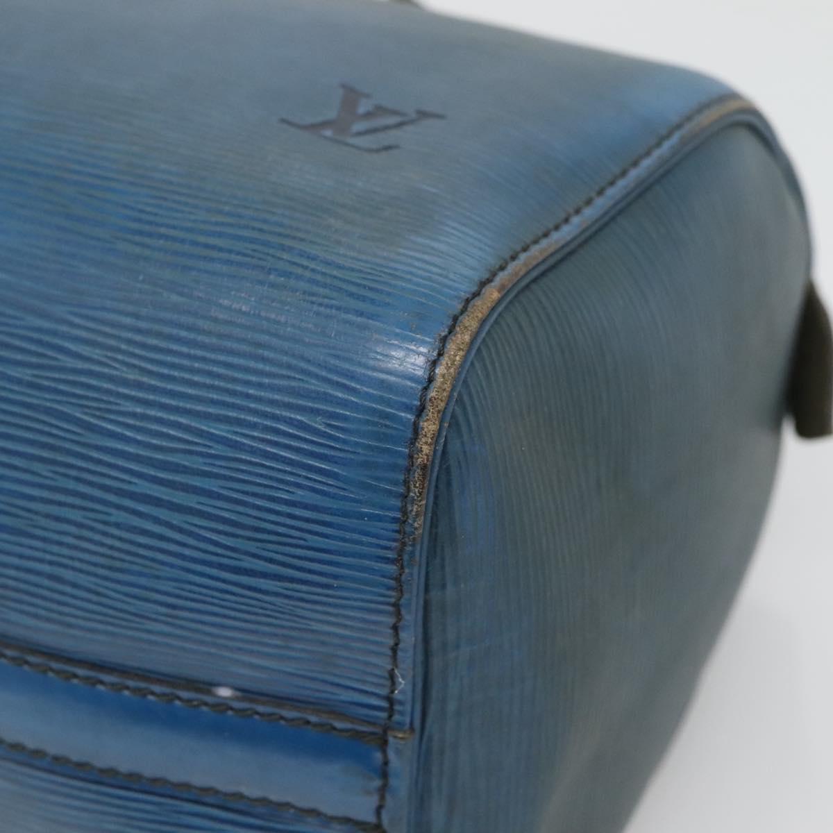 LOUIS VUITTON Epi Speedy 25 Hand Bag Toledo Blue M43015 LV Auth 140464