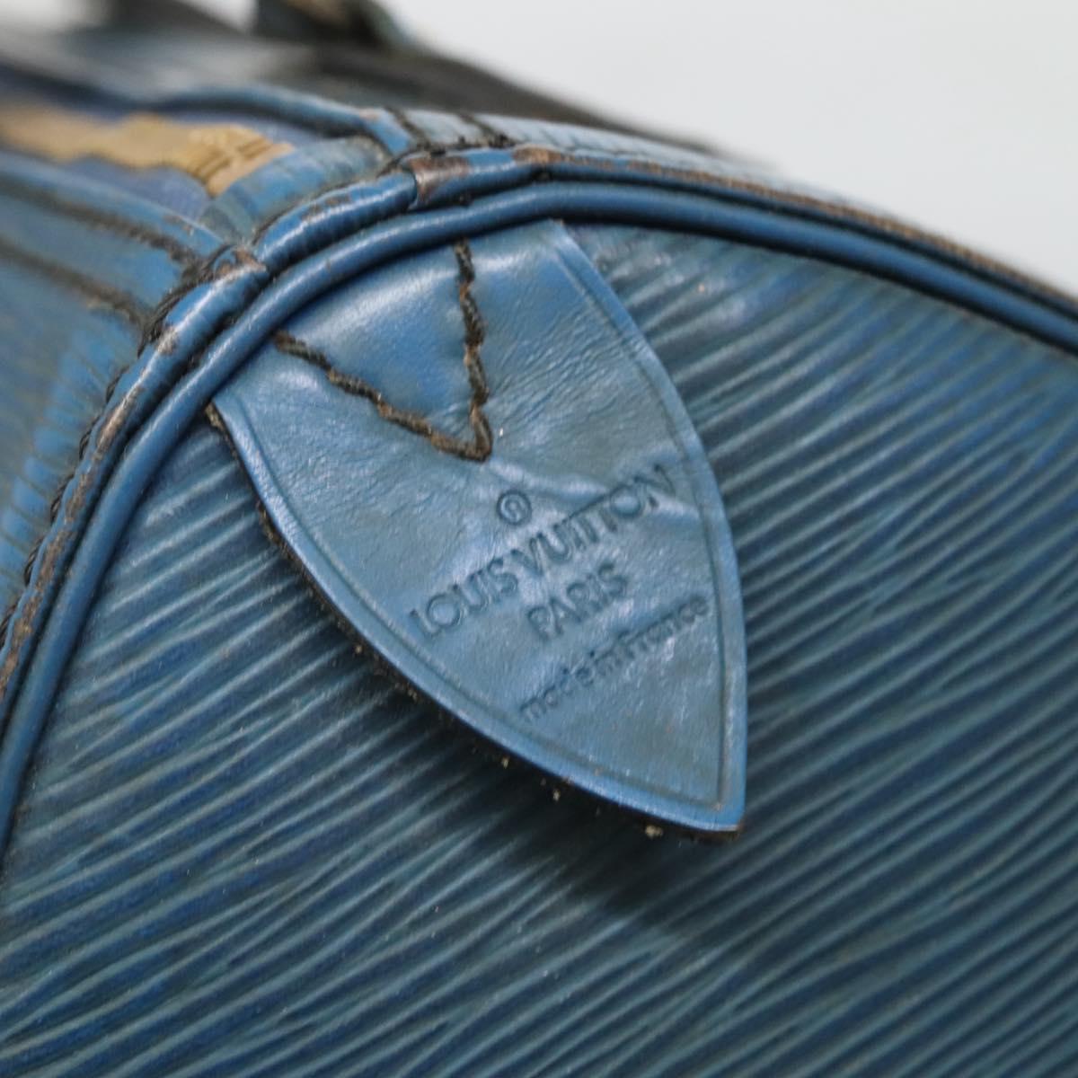 LOUIS VUITTON Epi Speedy 25 Hand Bag Toledo Blue M43015 LV Auth 140464