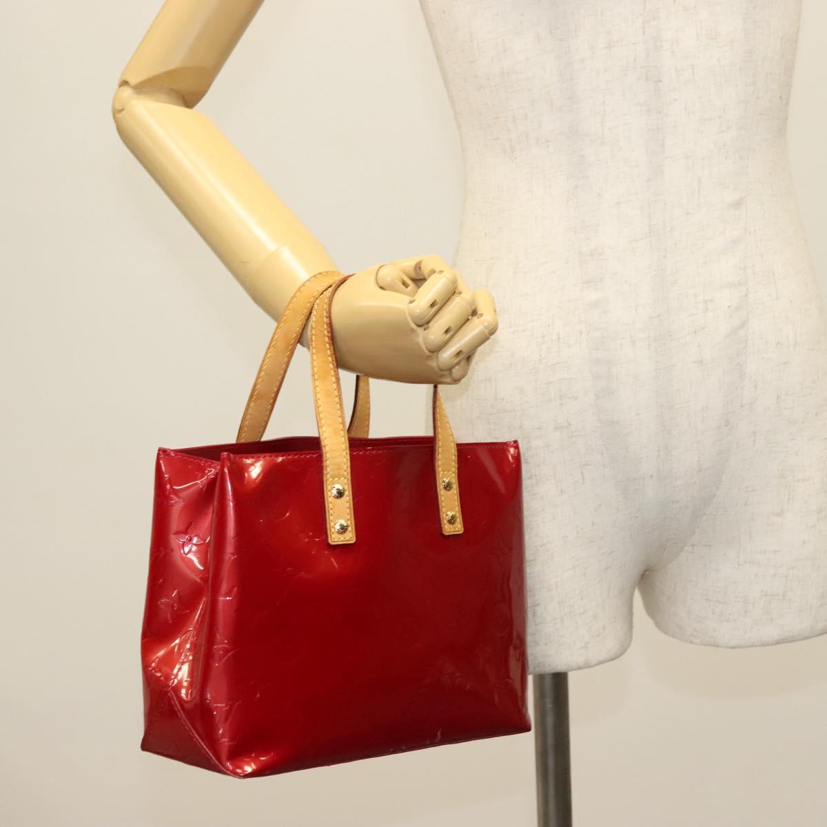 LOUIS VUITTON Monogram Vernis Reade PM Hand Bag Pomme D'amour M91990 Auth 140468
