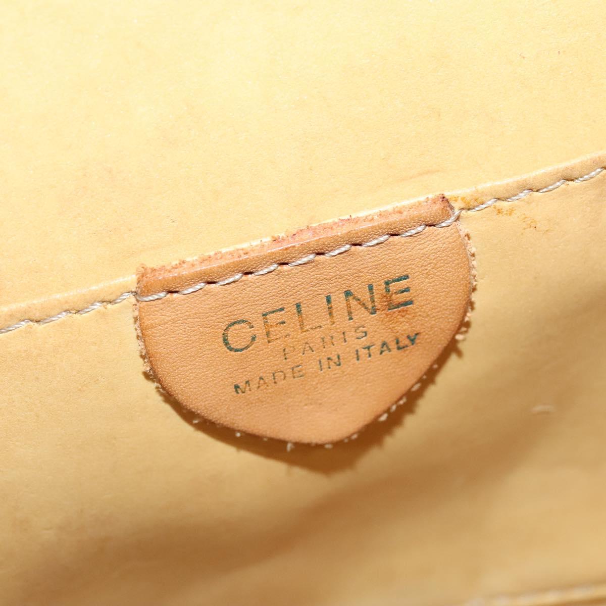 CELINE Macadam Canvas Shoulder Bag PVC Leather Brown Gold Auth 140473