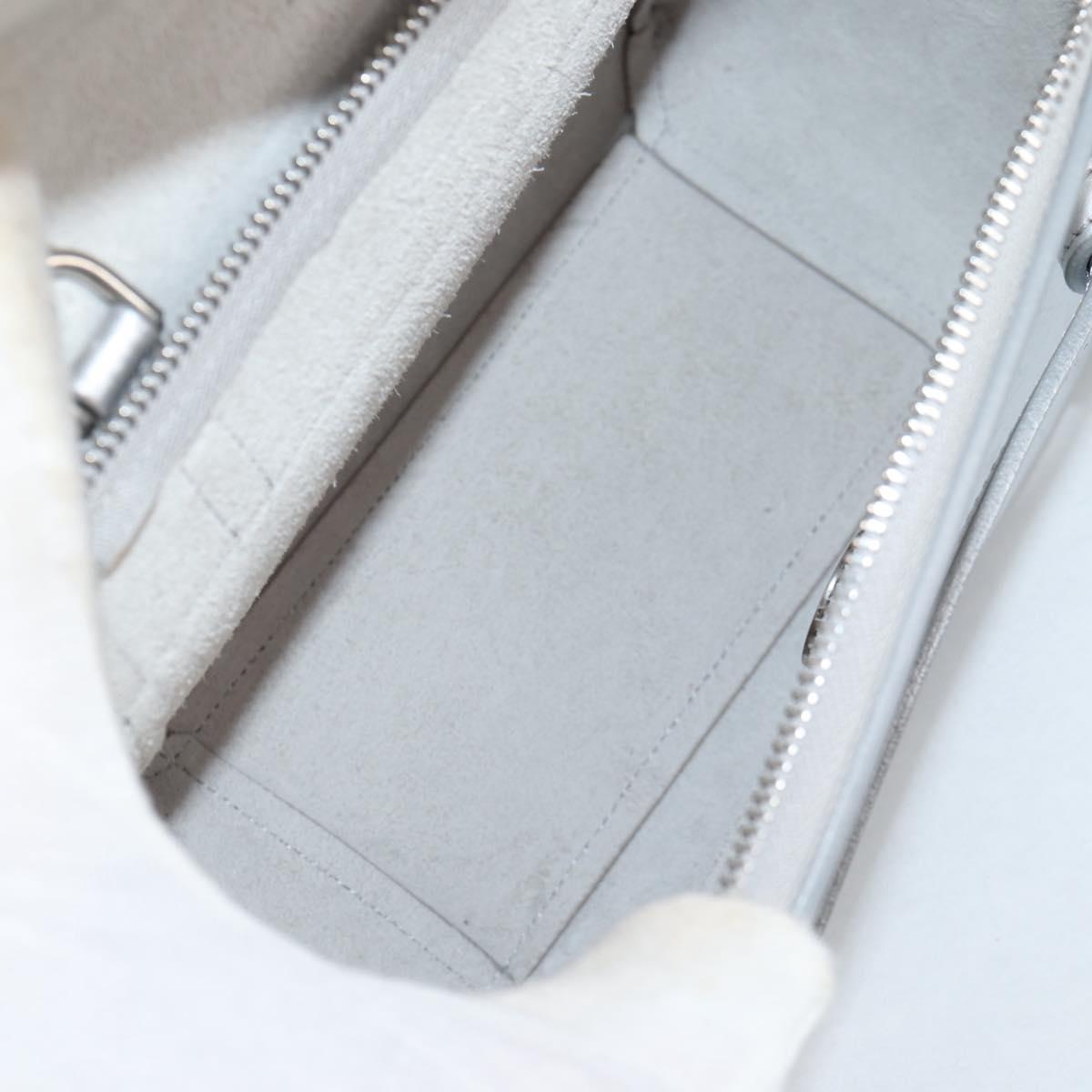 CELINE Belt Bag Hand Bag Leather 2way Silver Auth 140477
