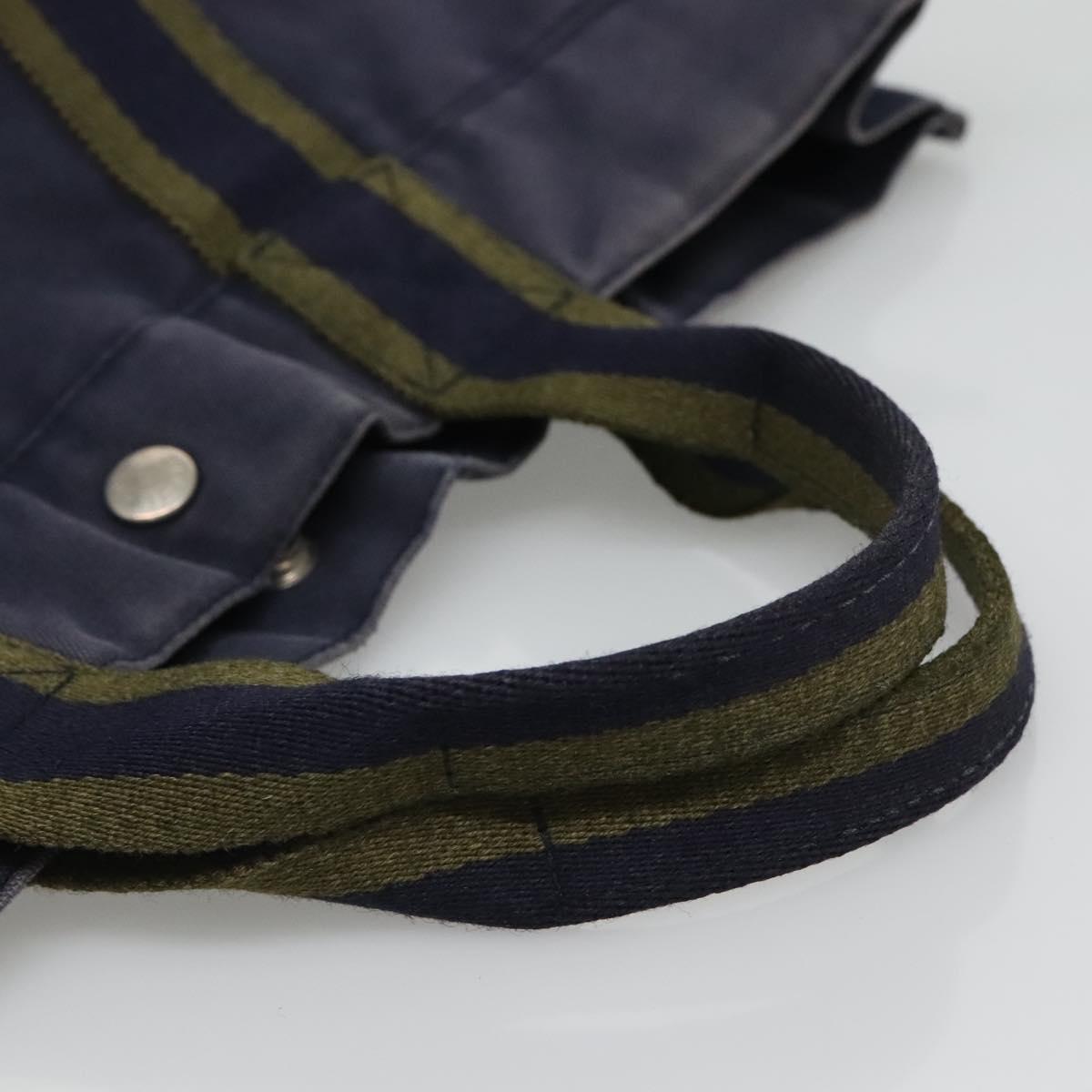 HERMES Fourre Tout MM Hand Bag Canvas Navy Auth 140478