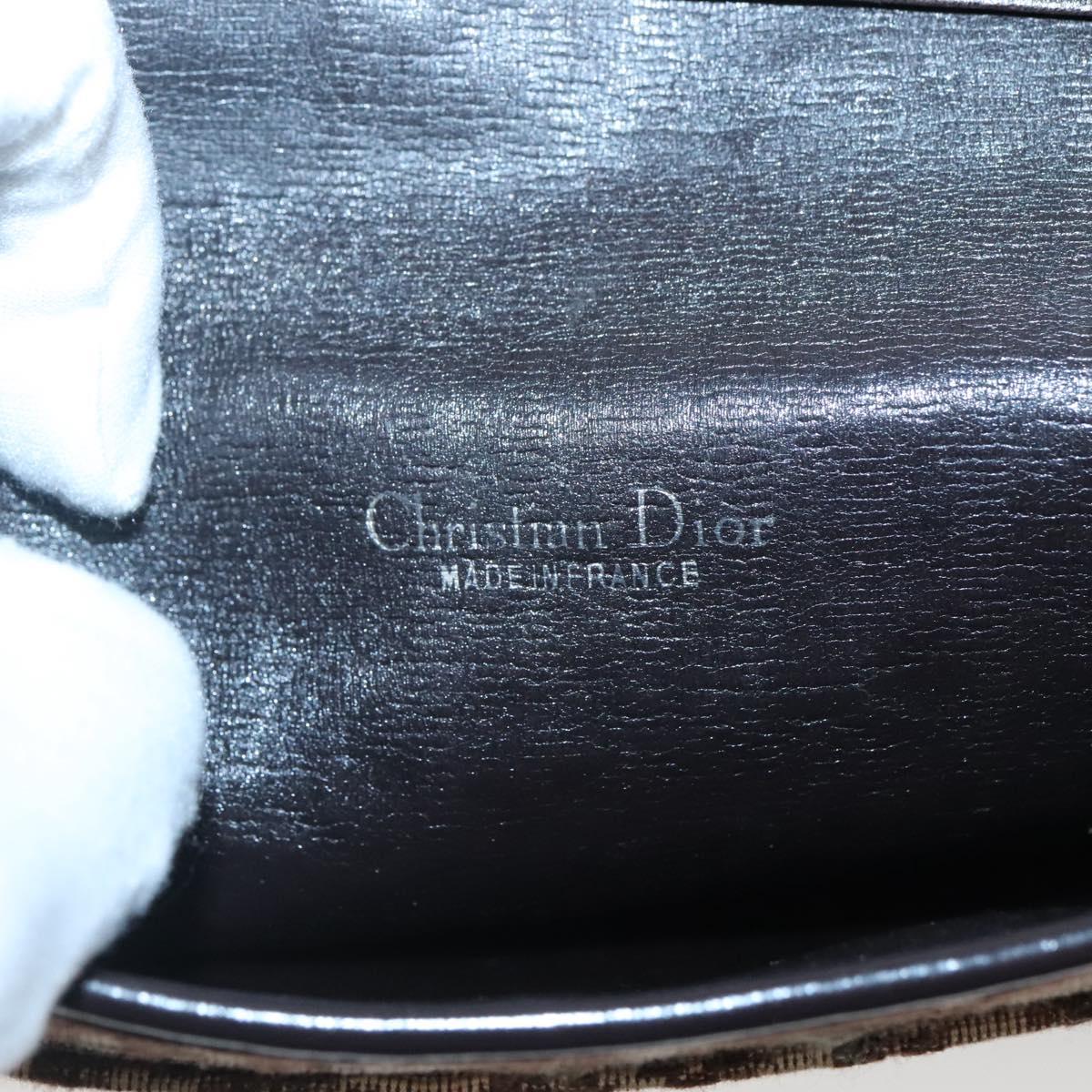 Christian Dior Trotter Canvas Clutch Bag Brown Gold Auth 140480