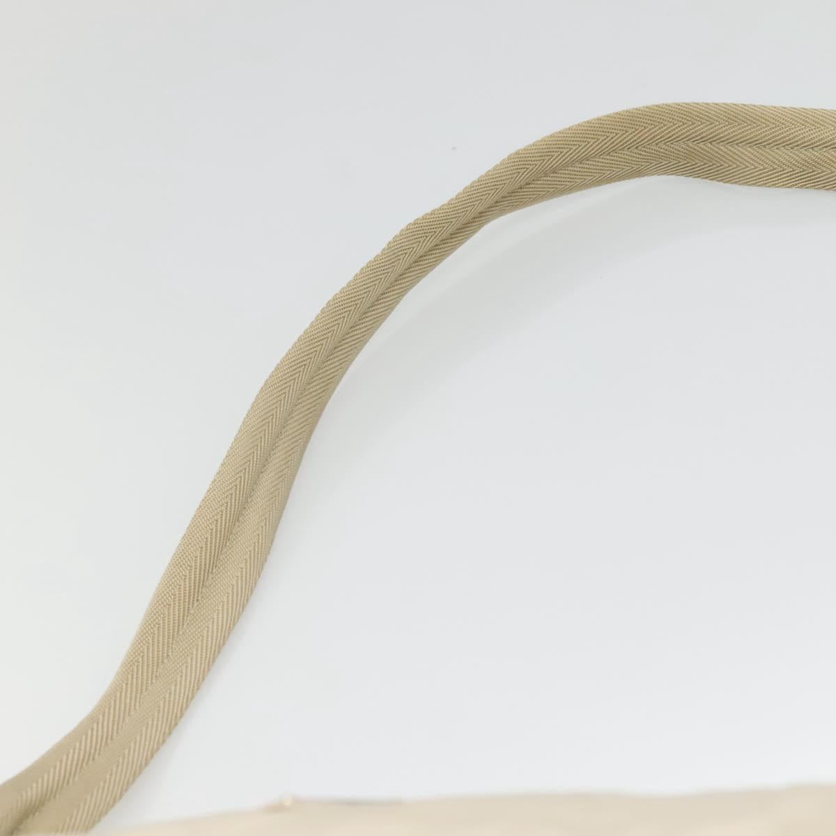 PRADA Shoulder Bag Nylon Beige Silver Auth 140483