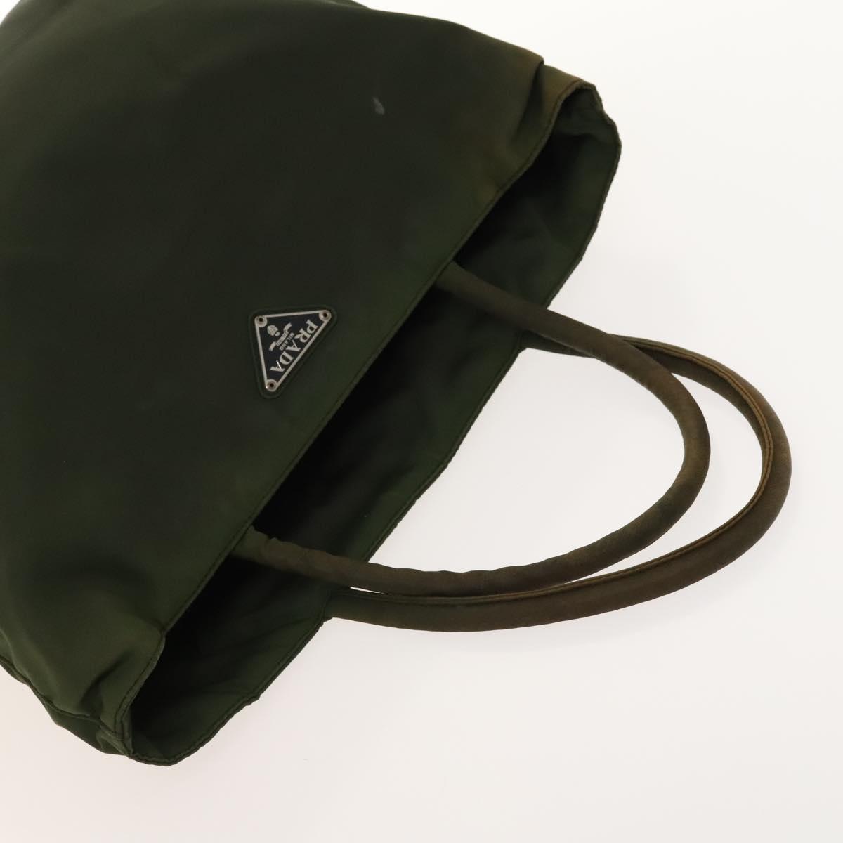 PRADA Hand Bag Nylon 2Set Green Khaki Auth 140484
