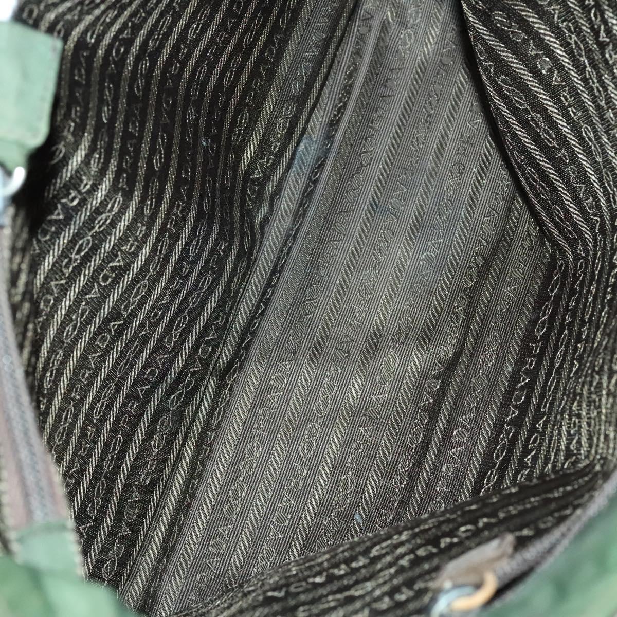 PRADA Hand Bag Nylon 2Set Green Khaki Auth 140484
