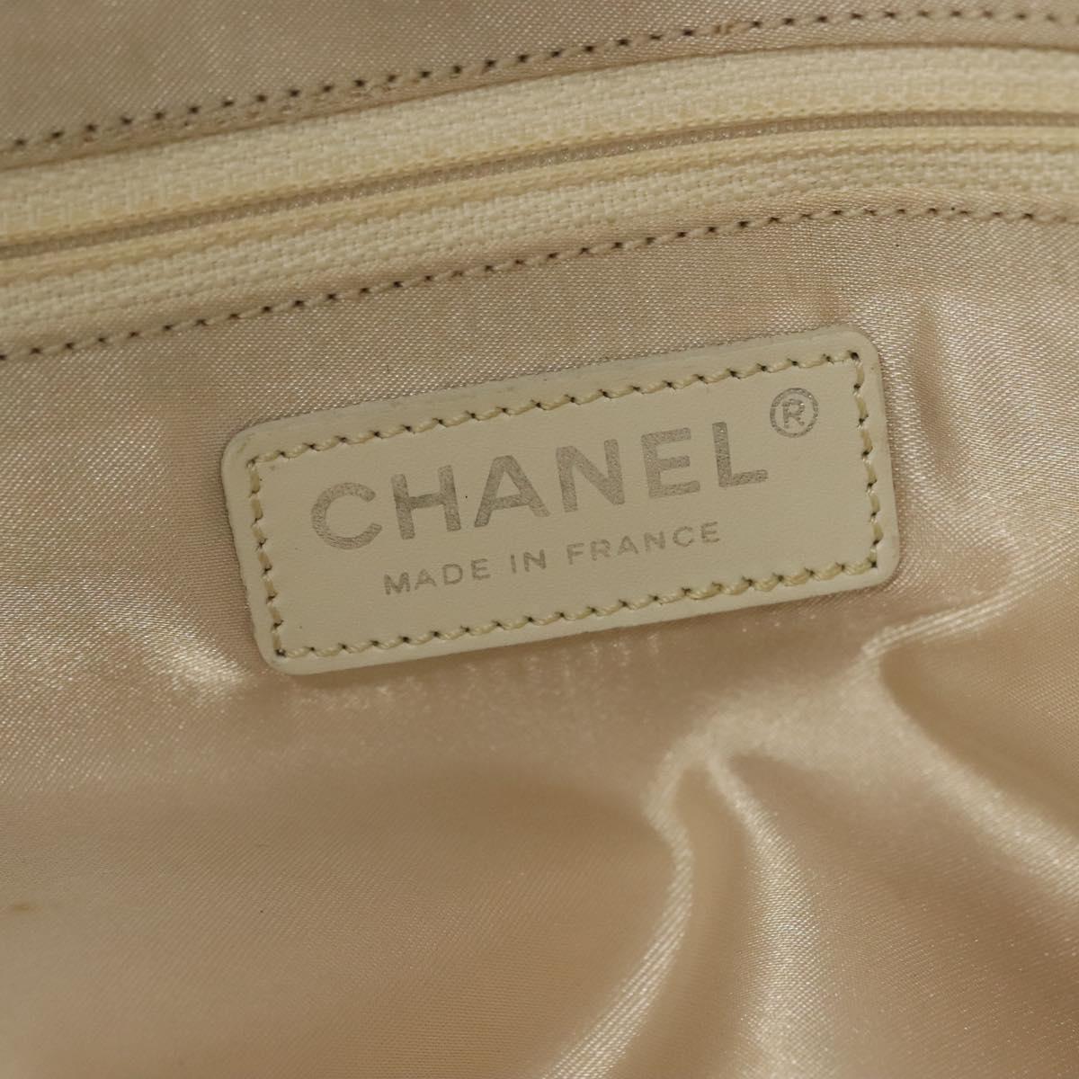 CHANEL New Travel Line Bag Canvas Hawaii Limited White Silver CC Auth 140490