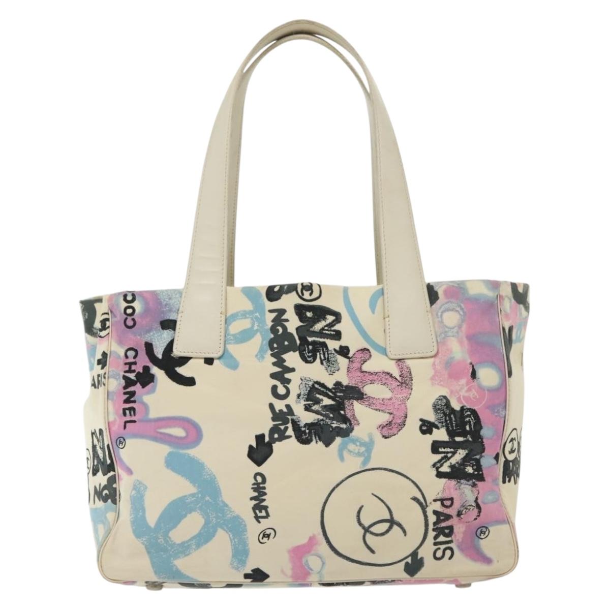 CHANEL New Travel Line Bag Canvas Hawaii Limited White Silver CC Auth 140490
