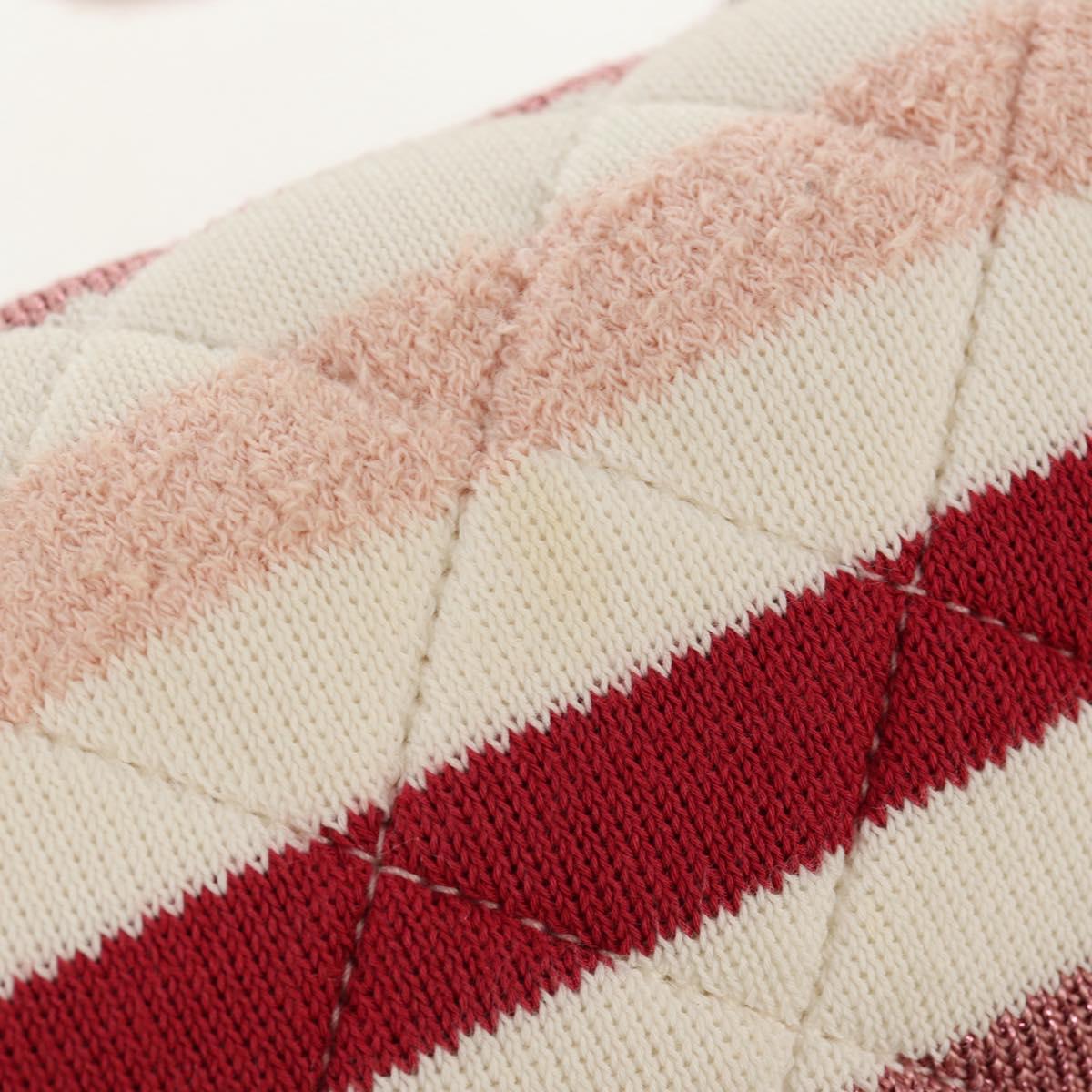 CHANEL Matelasse Chain Bag Knitted Fabrics 2way Pink Silver CC Auth 140495M