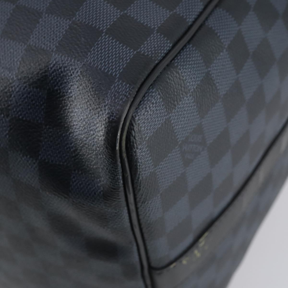 LOUIS VUITTON Damier Cobalt Keepall Bandouliere 55 Boston Bag N41356 Auth 140505