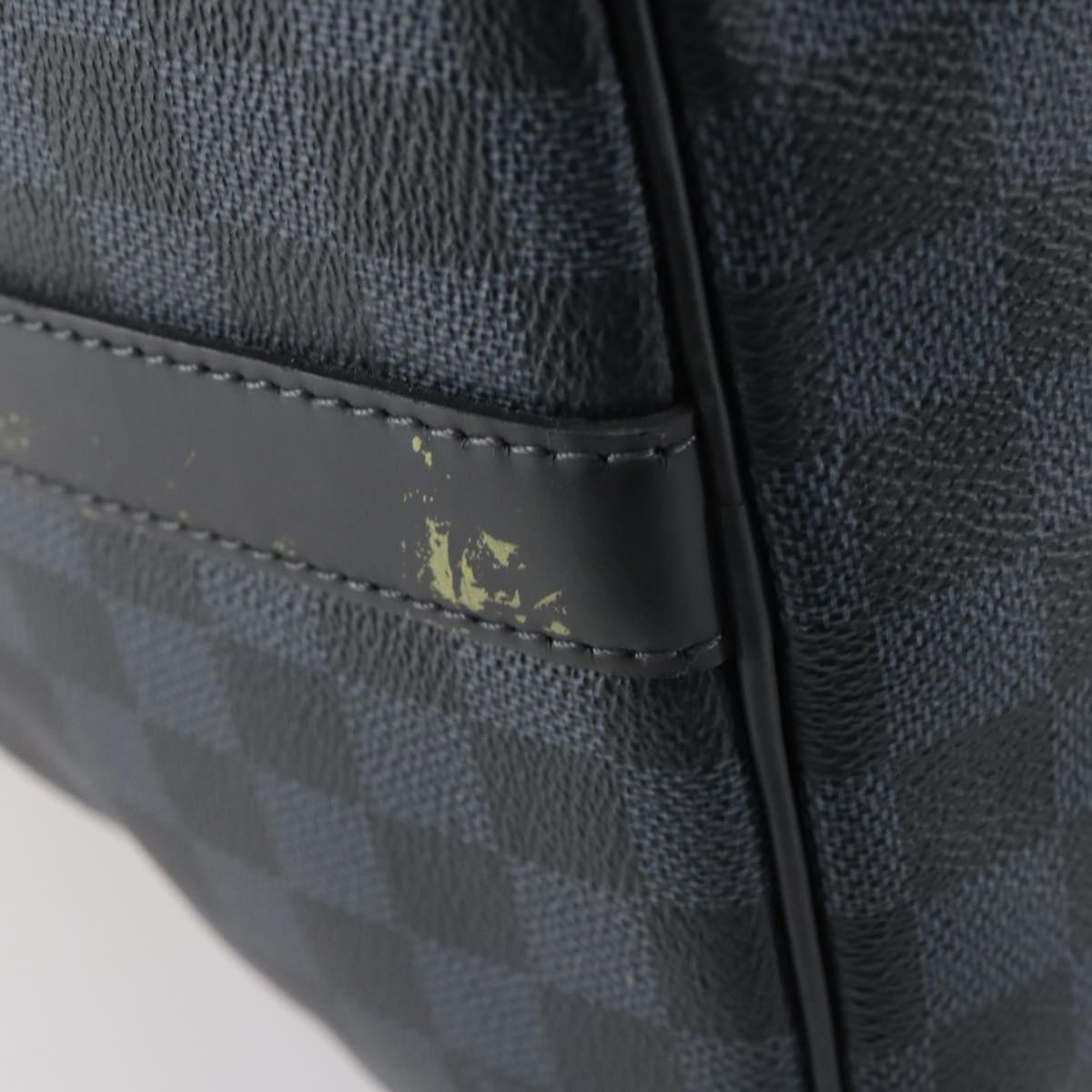 LOUIS VUITTON Damier Cobalt Keepall Bandouliere 55 Boston Bag N41356 Auth 140505