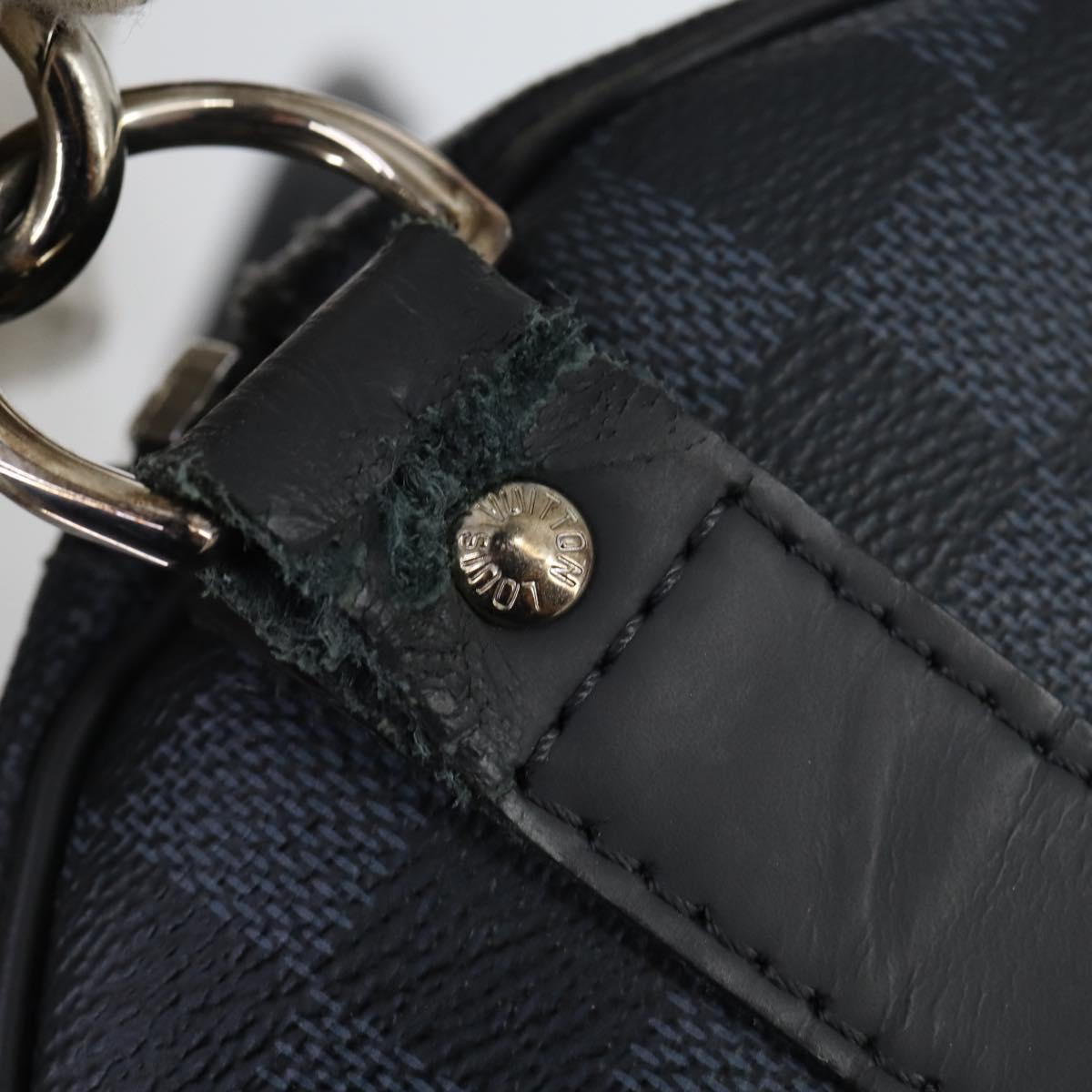 LOUIS VUITTON Damier Cobalt Keepall Bandouliere 55 Boston Bag N41356 Auth 140505