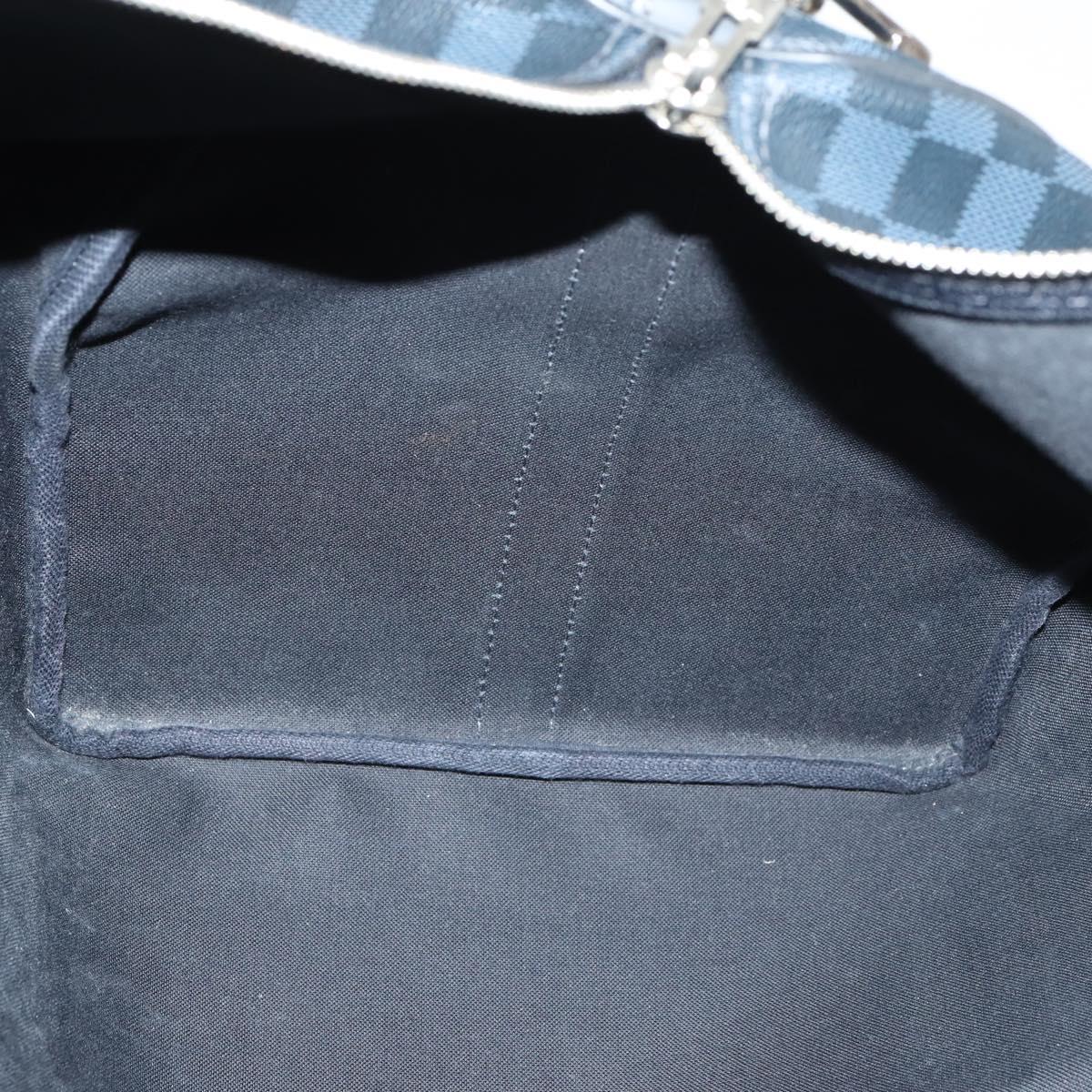 LOUIS VUITTON Damier Cobalt Keepall Bandouliere 55 Boston Bag N41356 Auth 140505