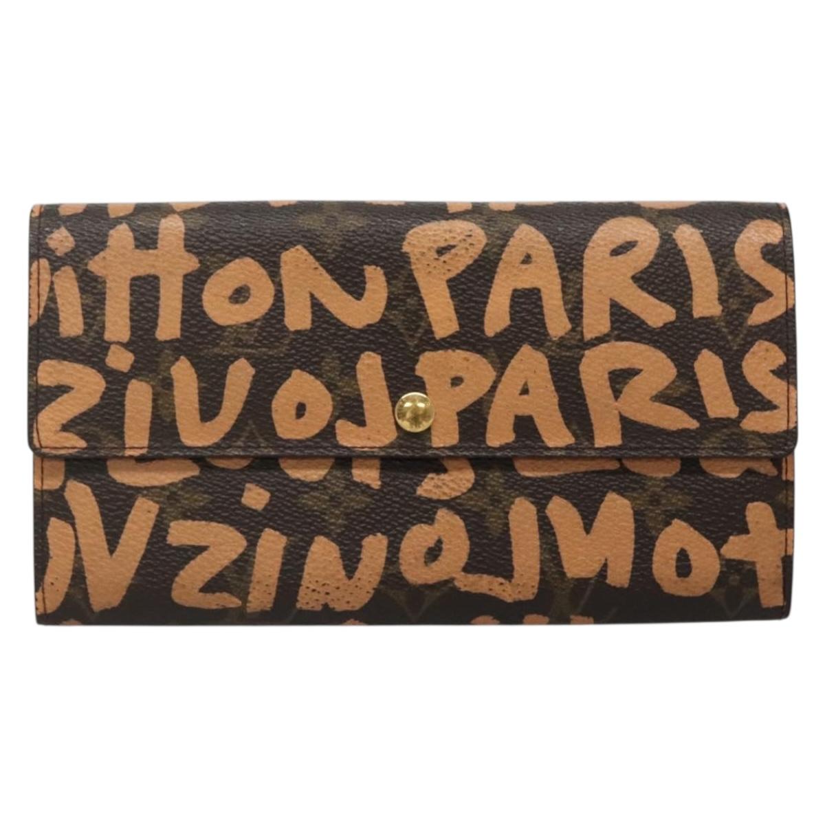 LOUIS VUITTON Graffiti Porte Monnaie Credit Wallet Orange M92190 LV Auth 140515