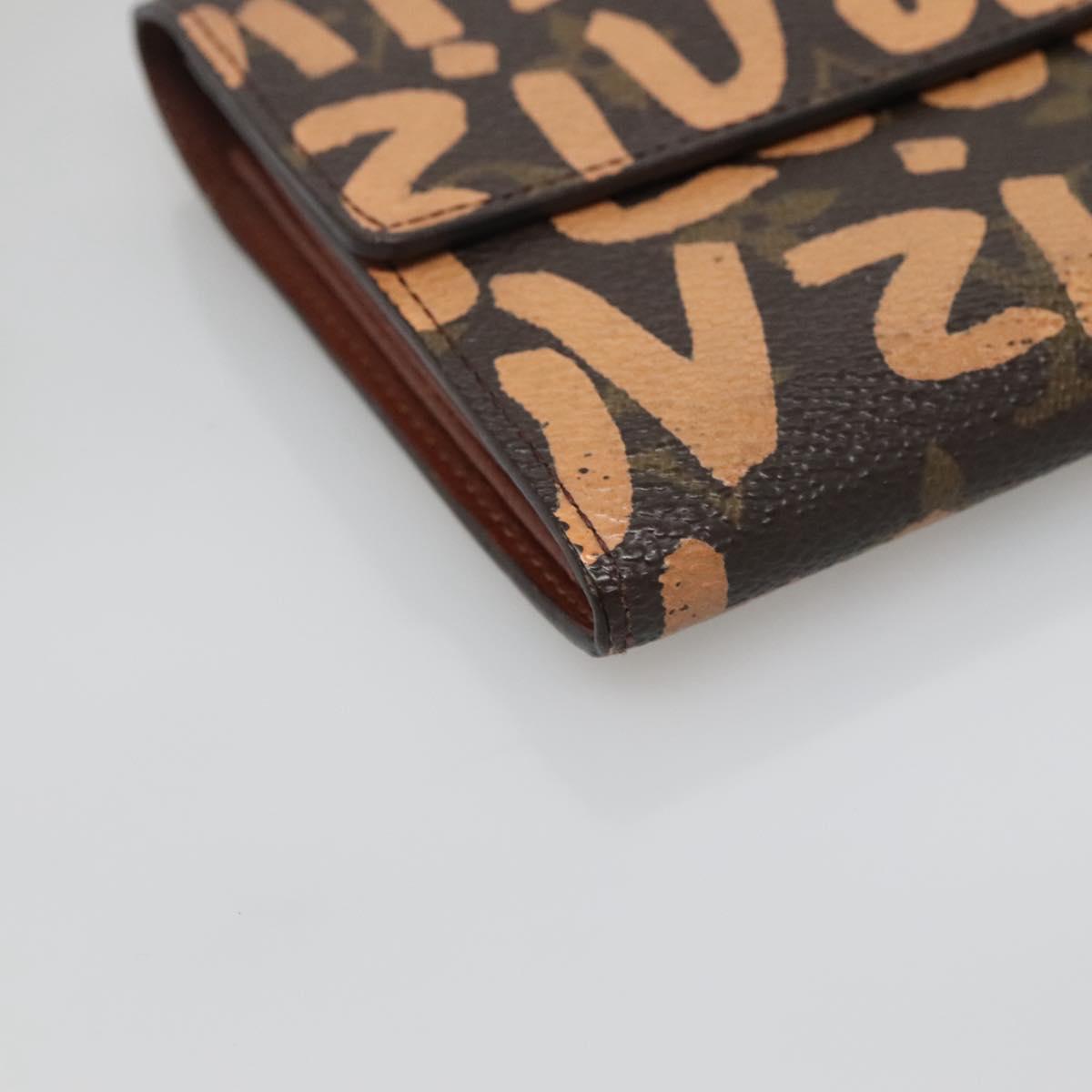 LOUIS VUITTON Graffiti Porte Monnaie Credit Wallet Orange M92190 LV Auth 140515