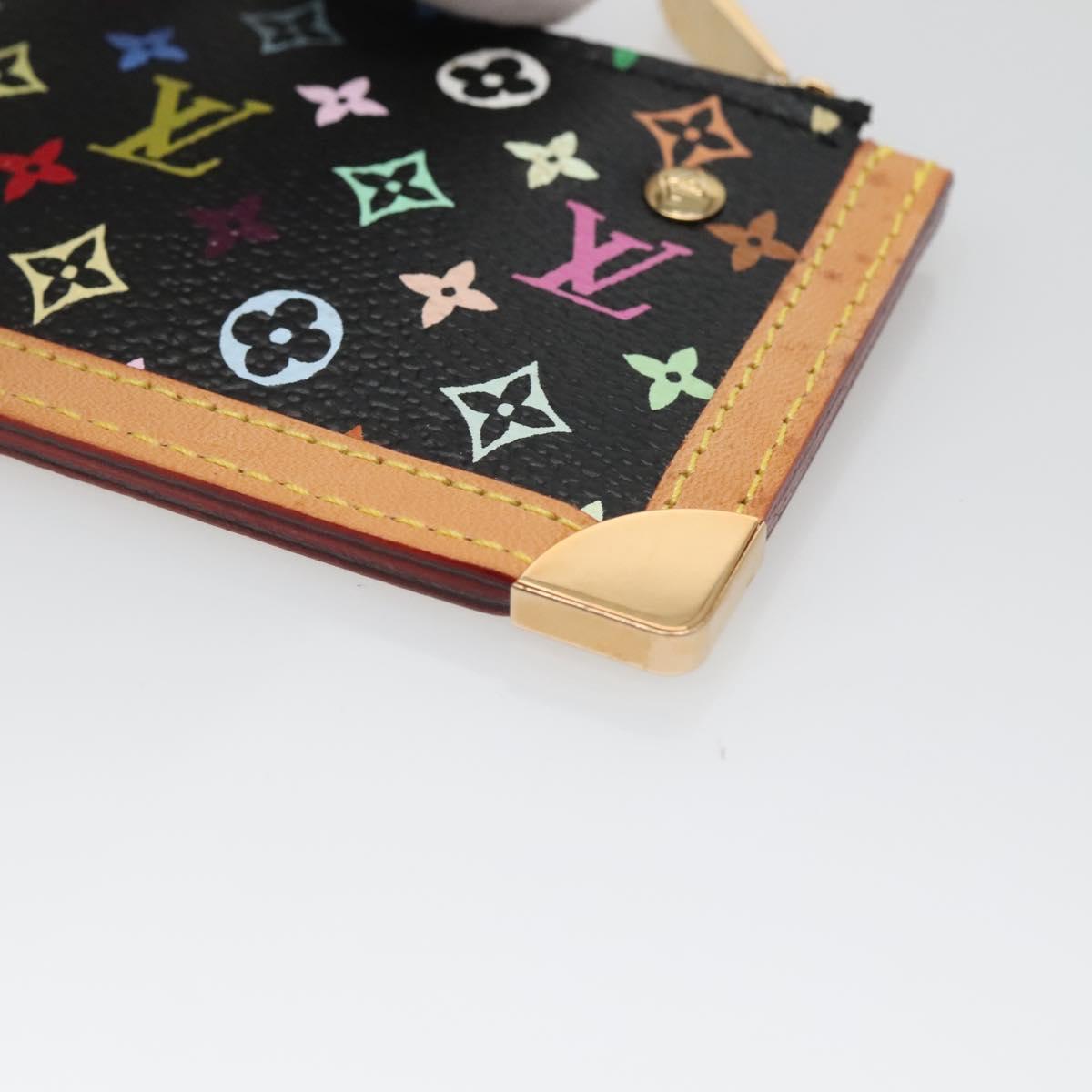 LOUIS VUITTON Multicolor Pochette Cles Coin Purse Black M13664 Auth 140517V
