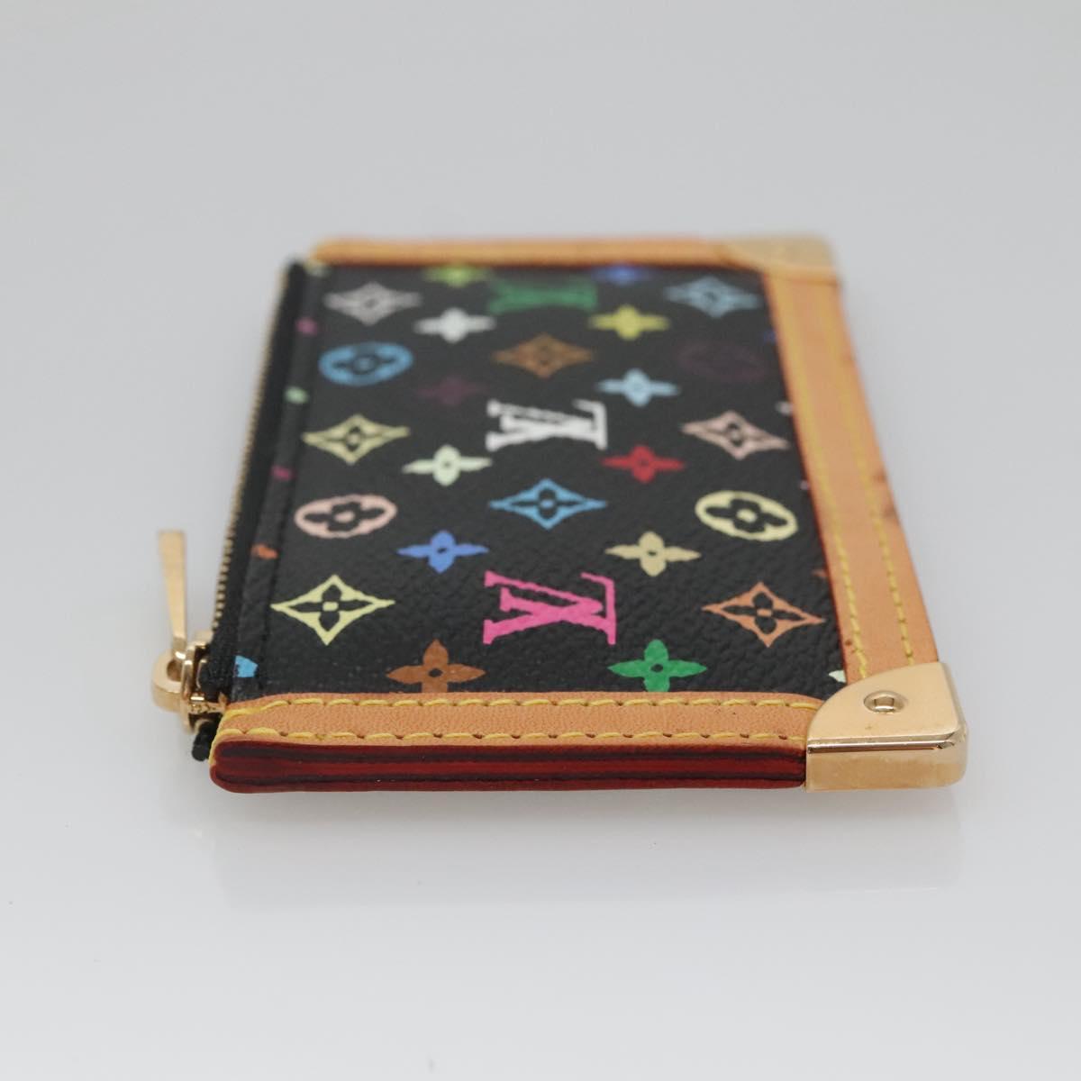 LOUIS VUITTON Multicolor Pochette Cles Coin Purse Black M13664 Auth 140517V