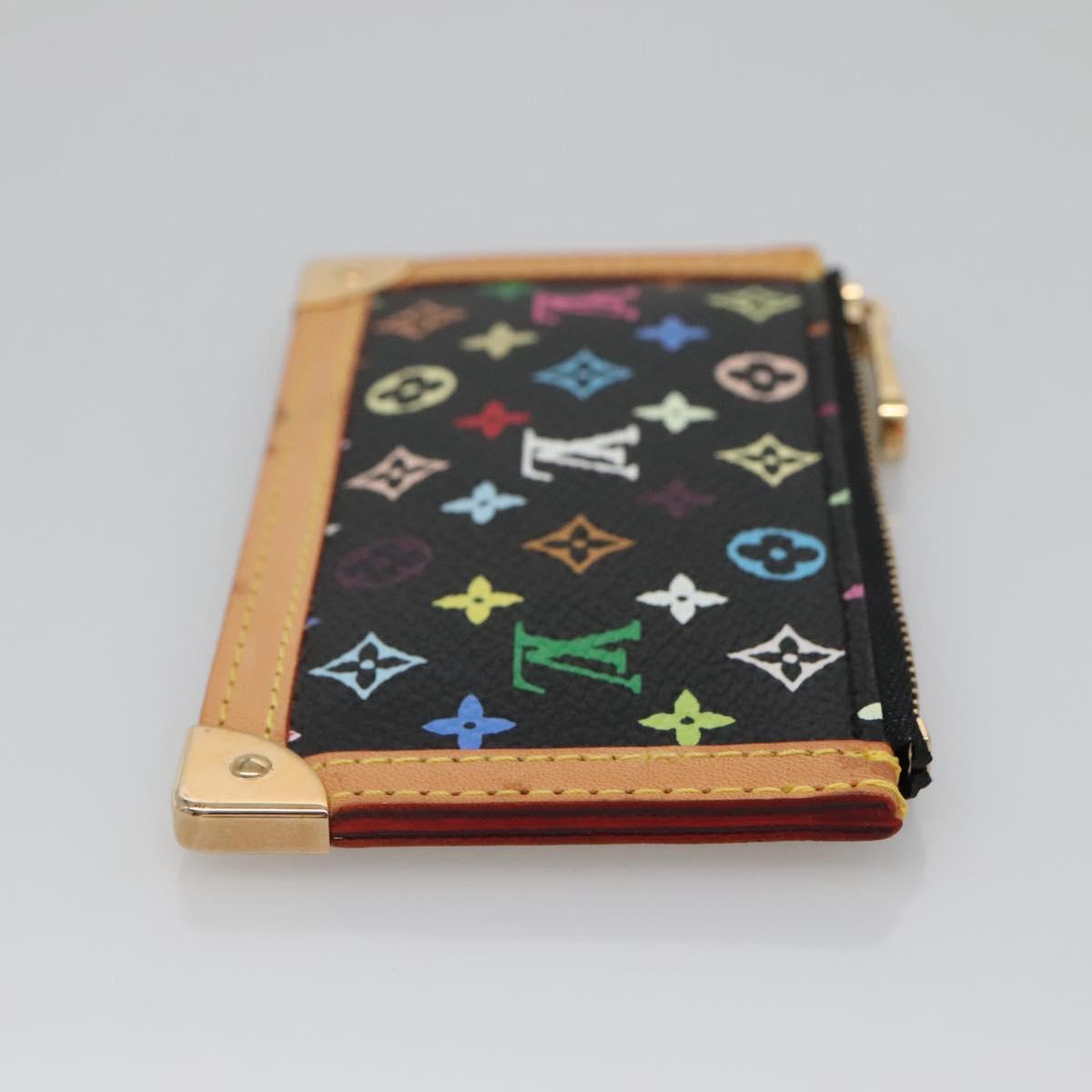 LOUIS VUITTON Multicolor Pochette Cles Coin Purse Black M13664 Auth 140517V