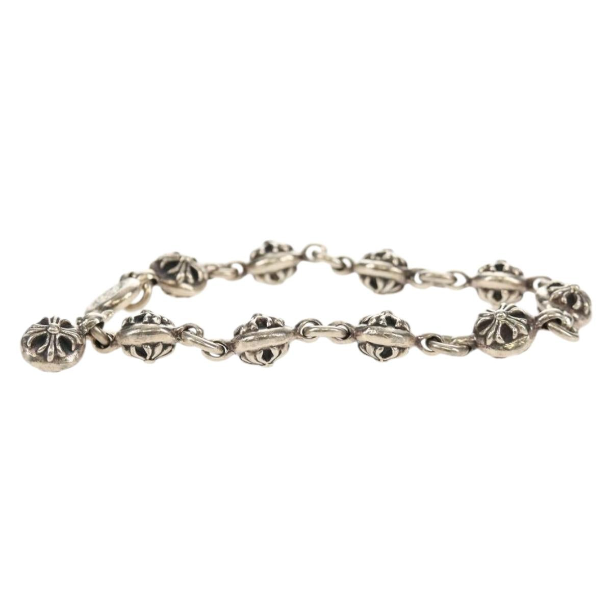 Chrome Hearts NO2 BALL #2 Cross Ball Bracelet Ag925 Silver Auth 140521M