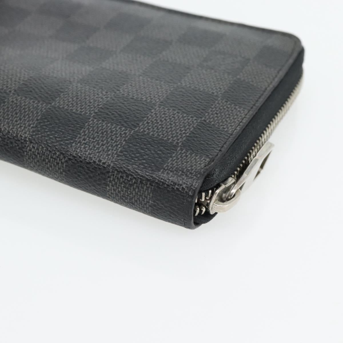LOUIS VUITTON Damier Graphite Illustre Zippy Organizer Wallet N63002 Auth 140524