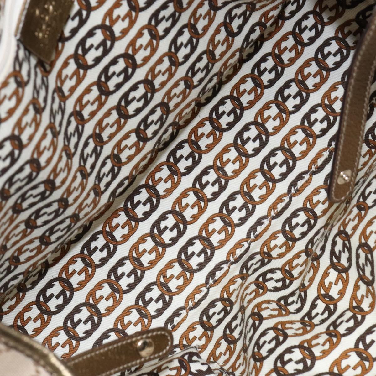 GUCCI GG Canvas Tote Bag Beige Gold 163805 Auth 140537