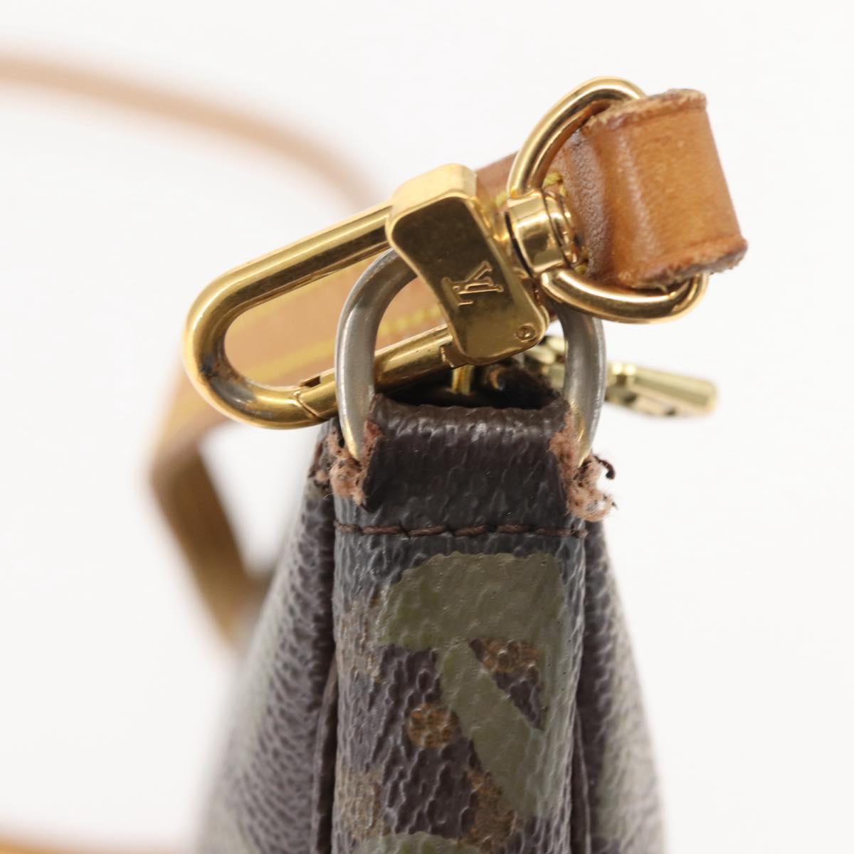 LOUIS VUITTON Graffiti Pochette Accessoires Pouch Khaki M92191 LV Auth 140580