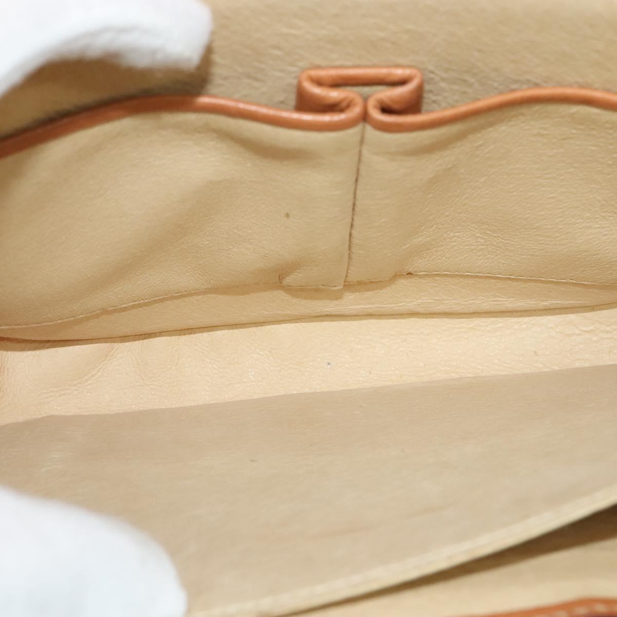 CELINE Macadam Canvas Shoulder Bag PVC Beige Gold Auth 140613
