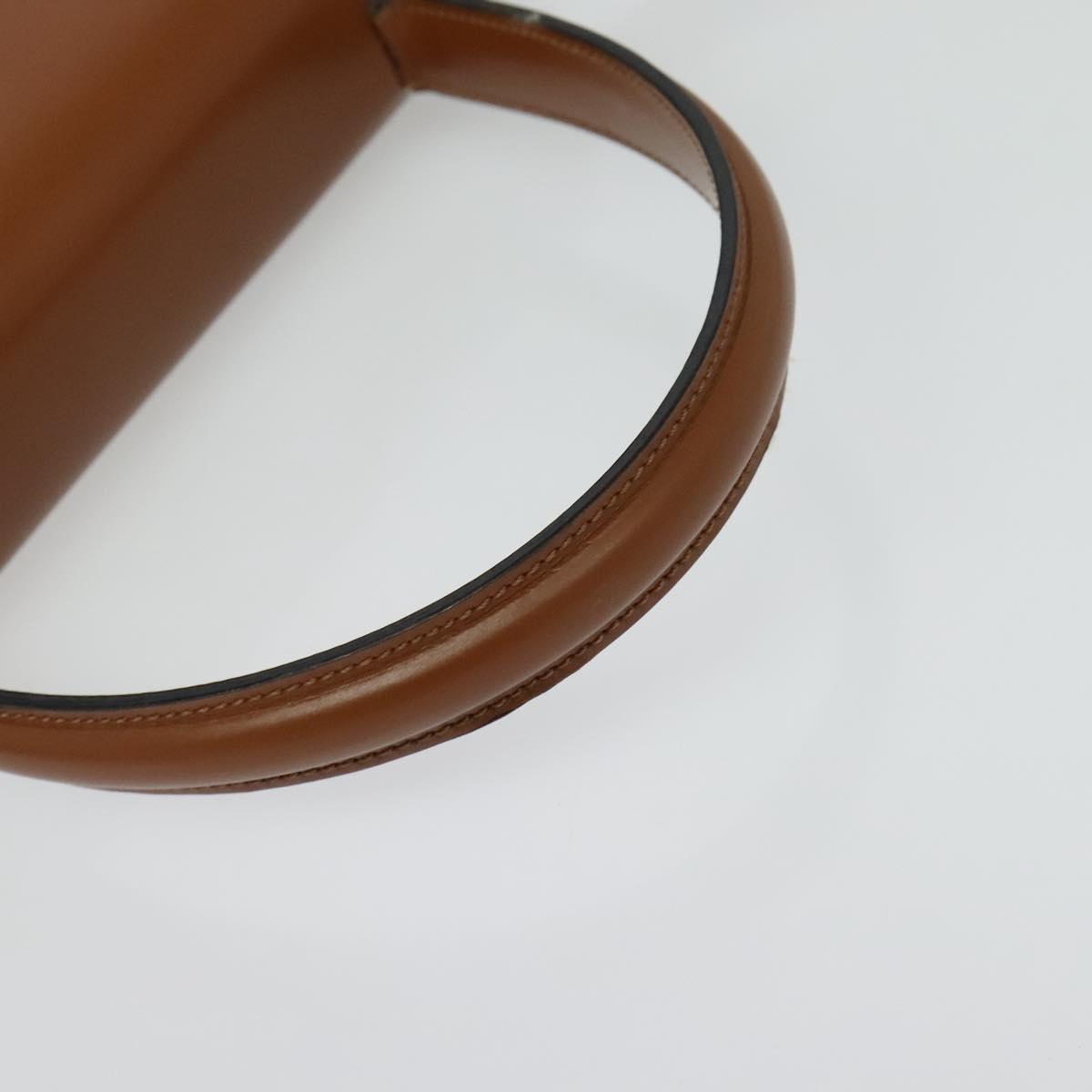 CELINE Hand Bag Leather 2way Brown Gold Auth 140614
