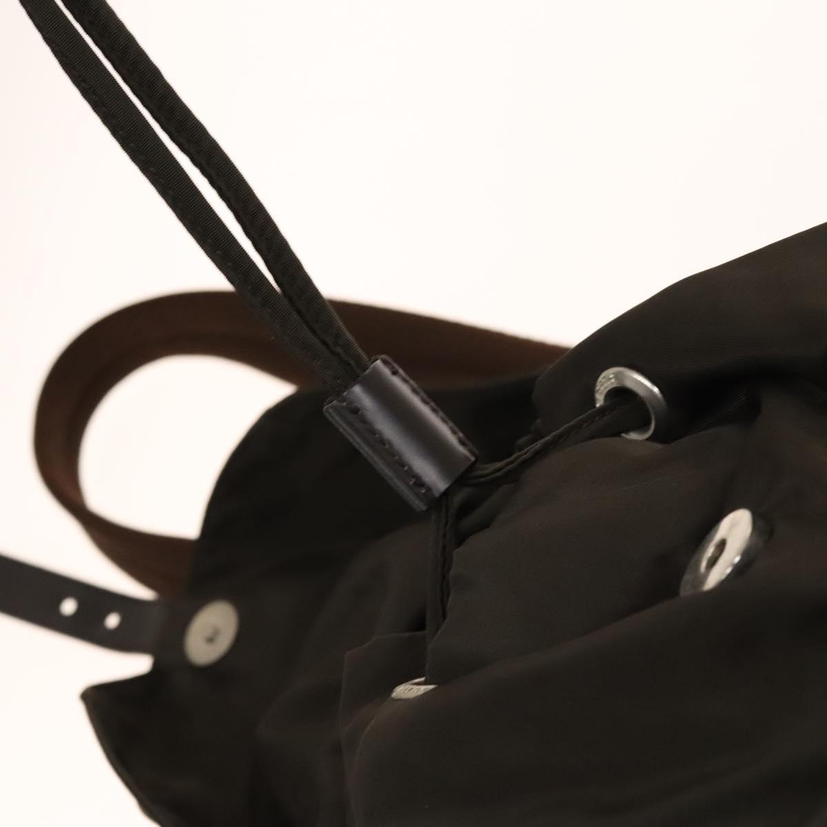 PRADA Backpack Nylon Khaki Silver Auth 140621