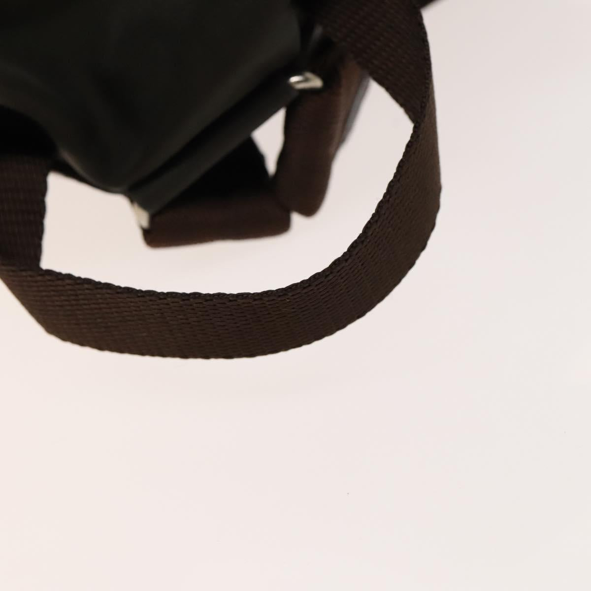 PRADA Backpack Nylon Khaki Silver Auth 140621