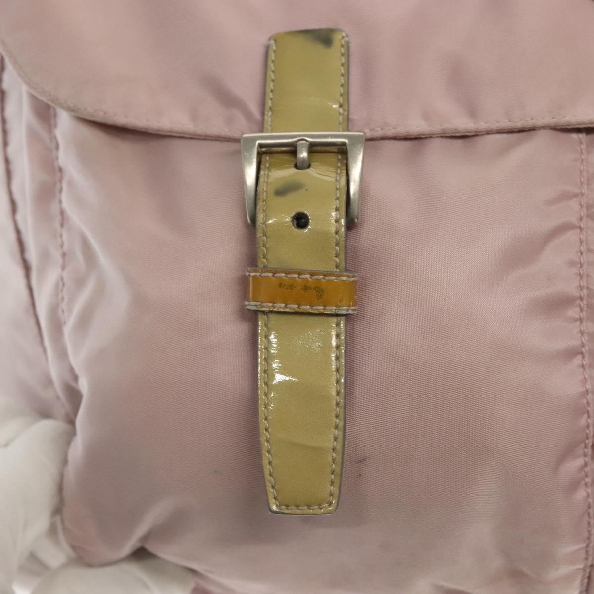 PRADA Shoulder Bag Nylon Pink Silver Auth 140622