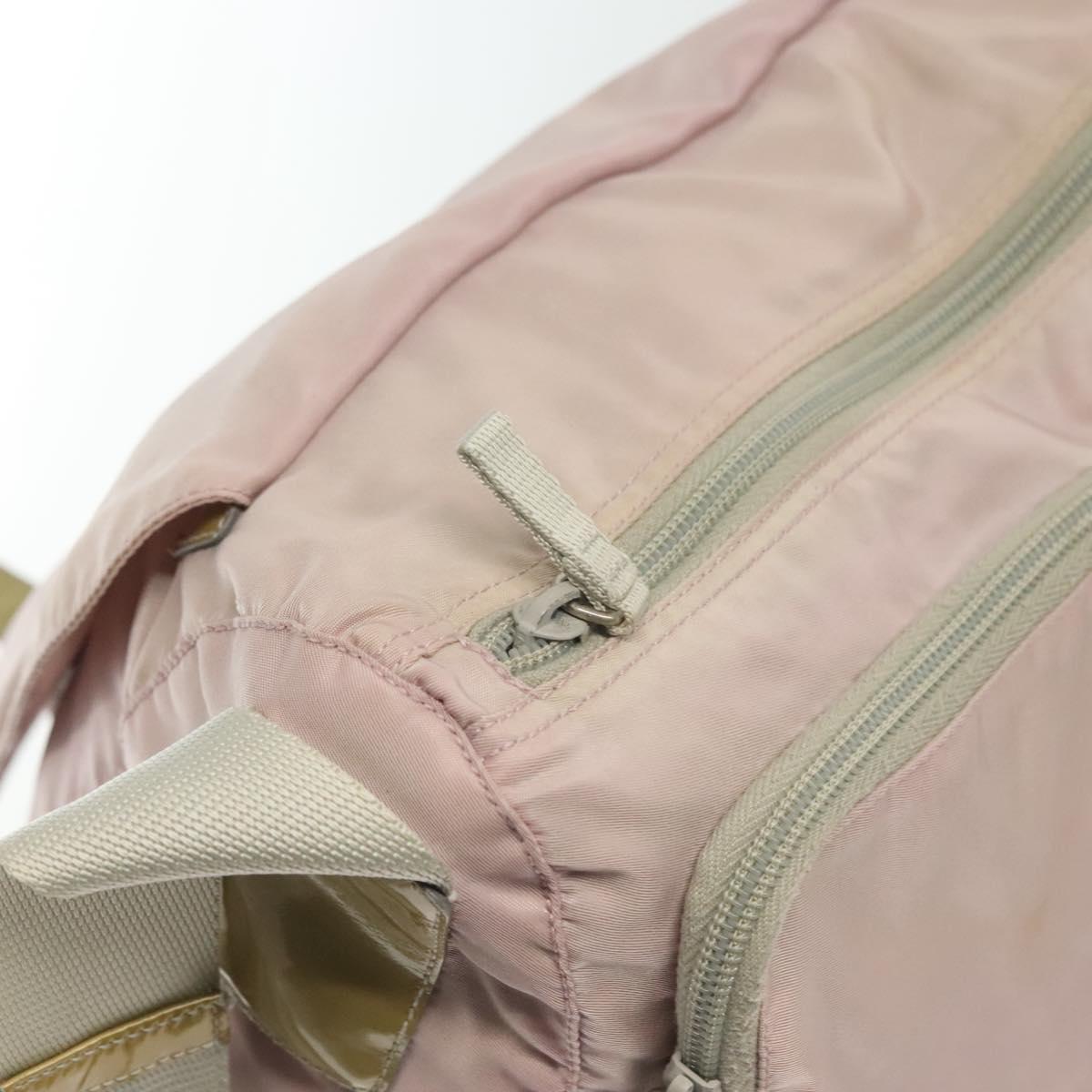 PRADA Shoulder Bag Nylon Pink Silver Auth 140622