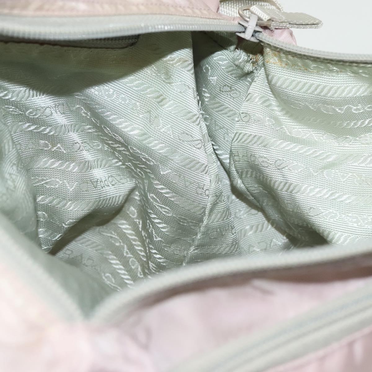 PRADA Shoulder Bag Nylon Pink Silver Auth 140622