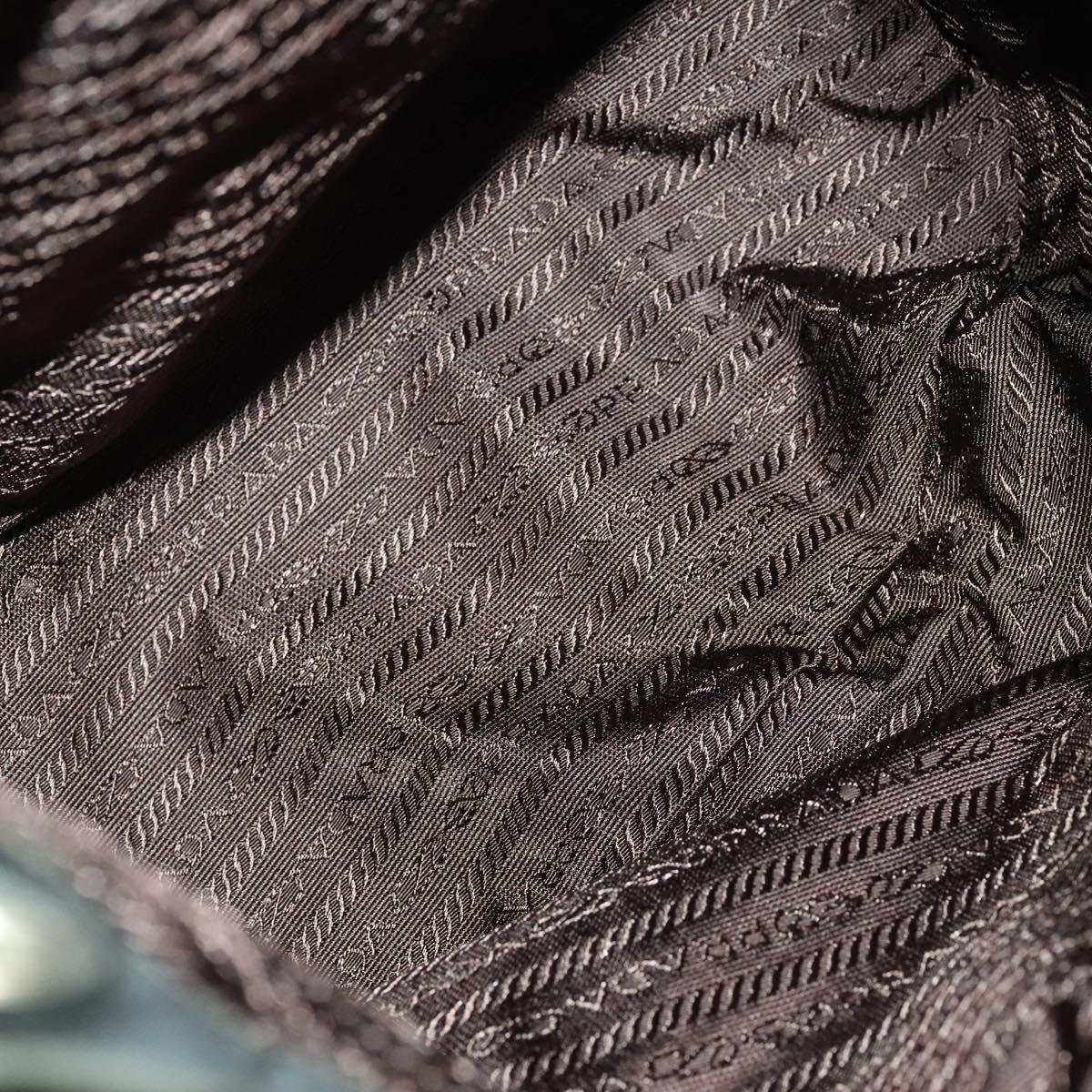 PRADA Backpack Nylon Khaki Silver Auth 140623